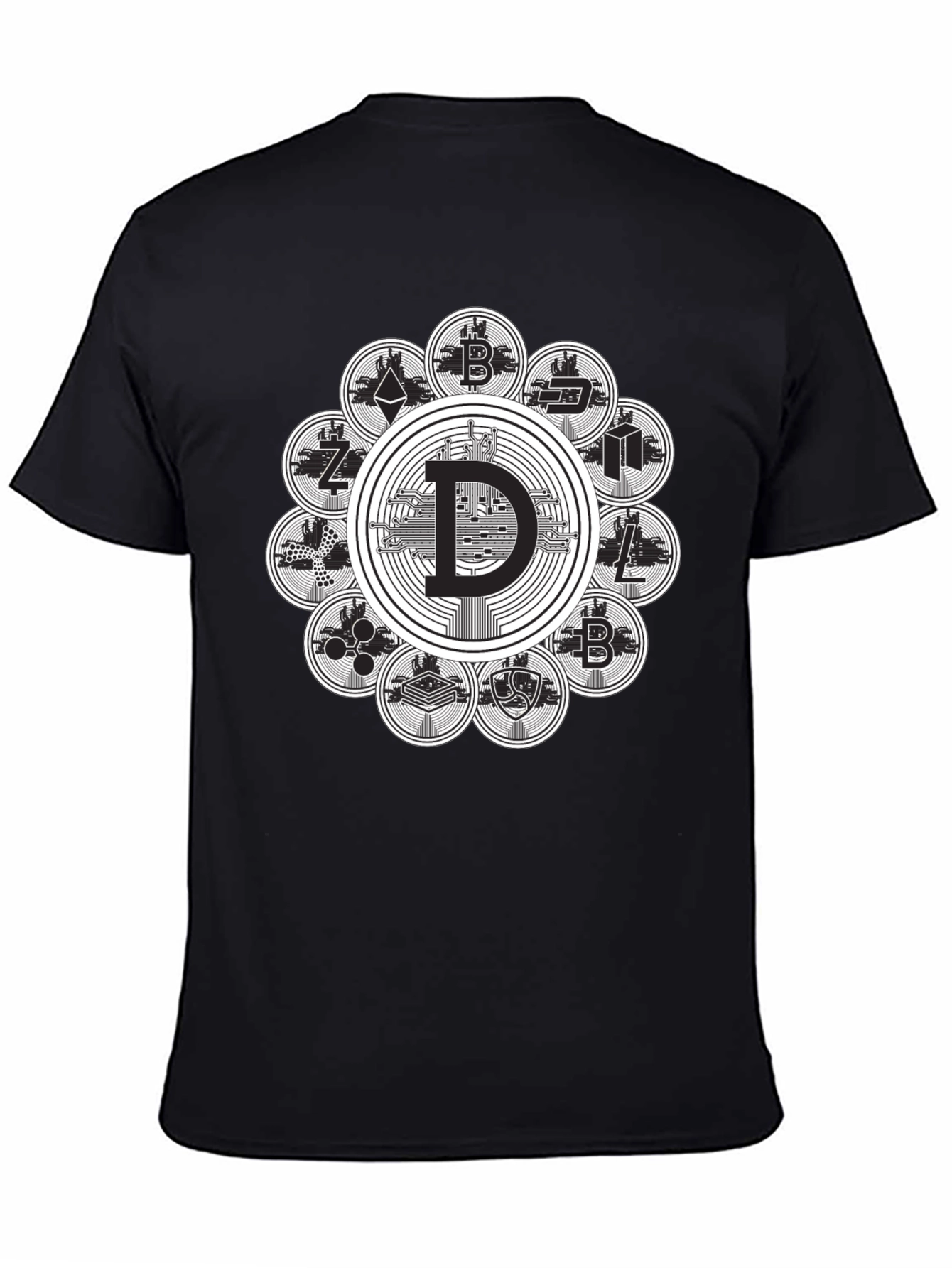 Black Crypto Coin Black T-Shirt view 4