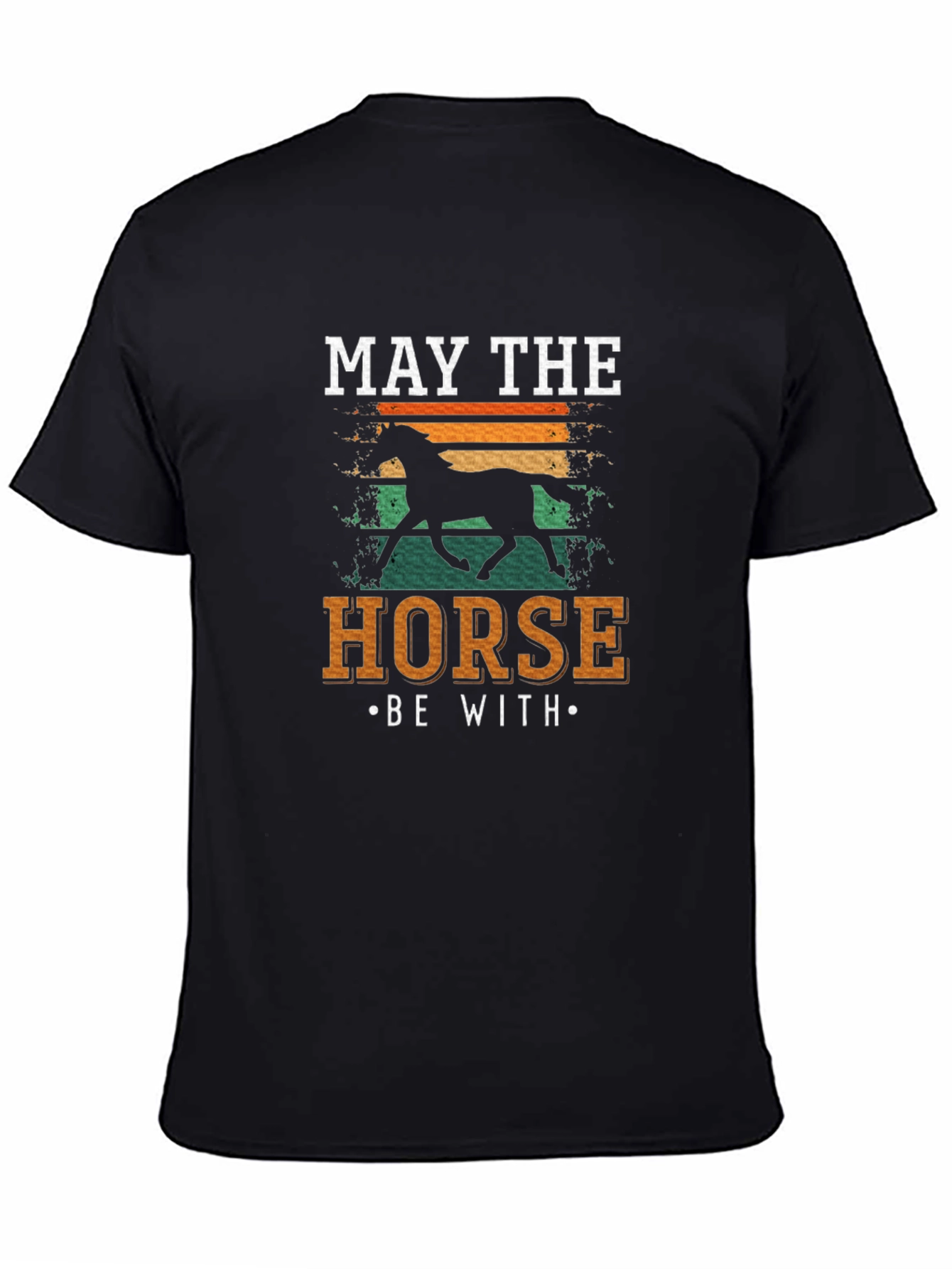Black May The Horse Be With You Black Graphic Tee view 4