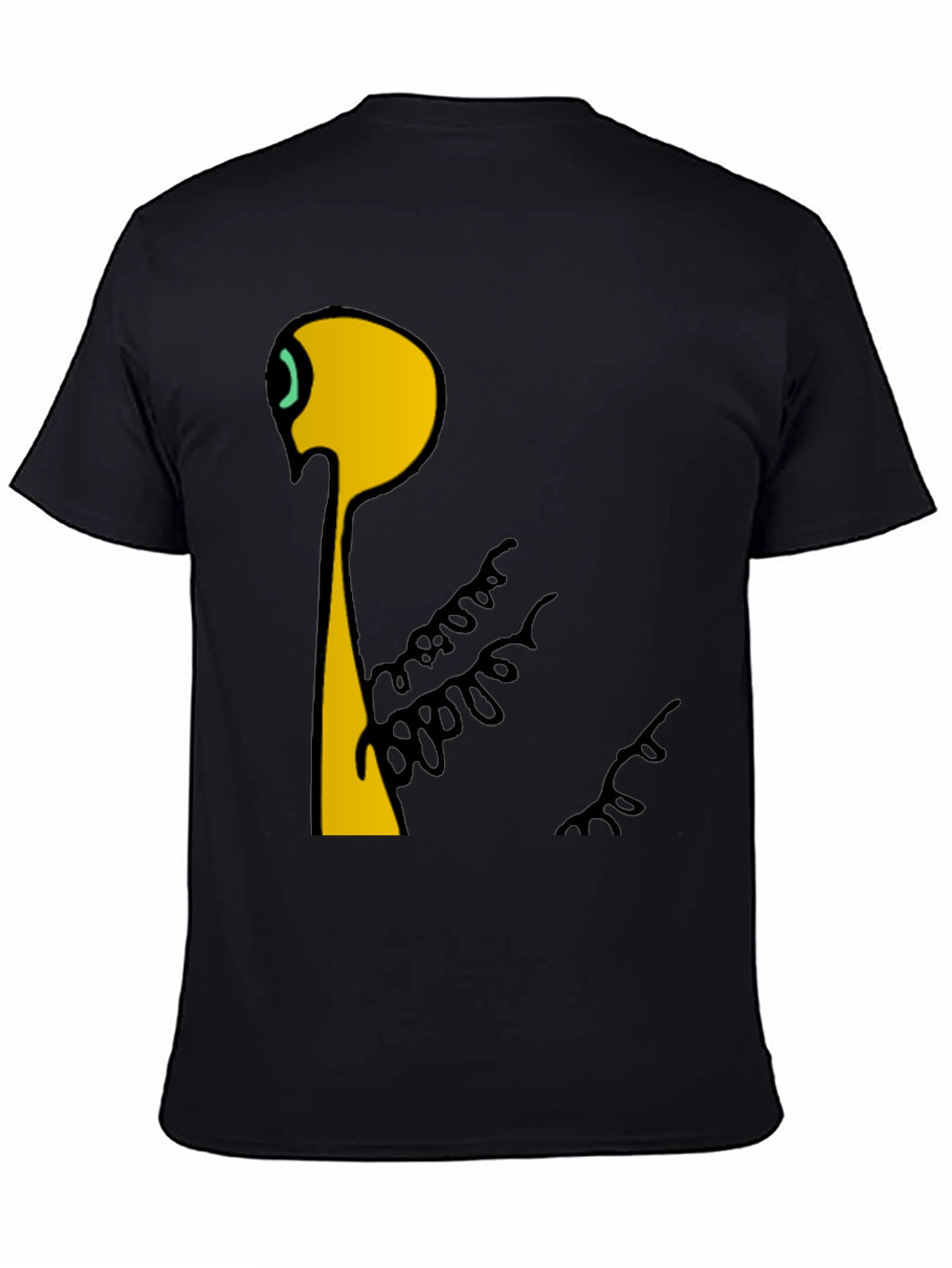 Black Abstract Graphic Print Crew Neck T-Shirt view 4