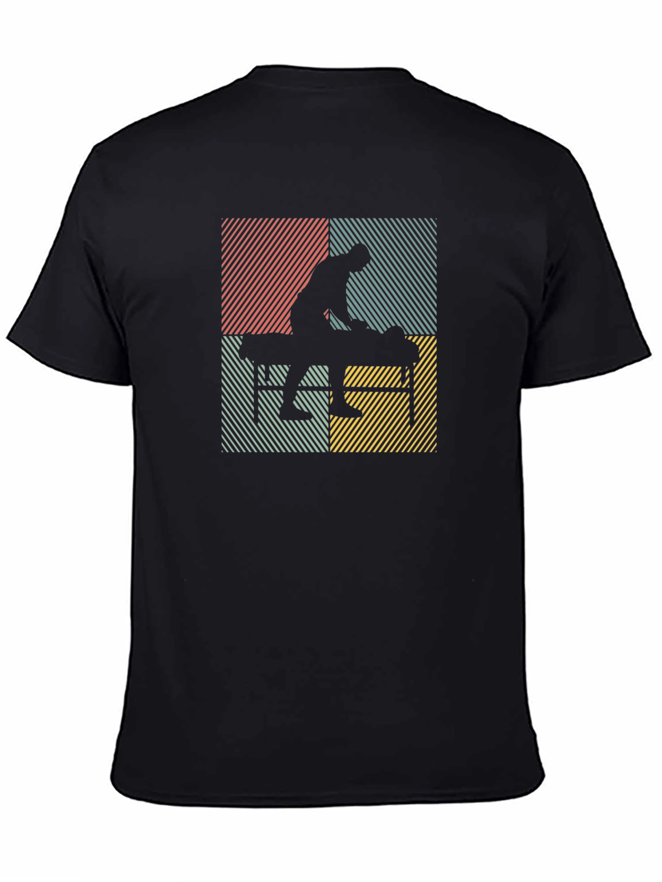 Black Massage Therapist Retro Style T-Shirt view 4