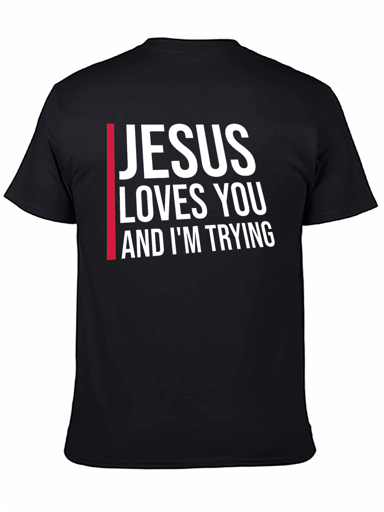 Black Jesus Loves You Graphic Tee - Black view 4