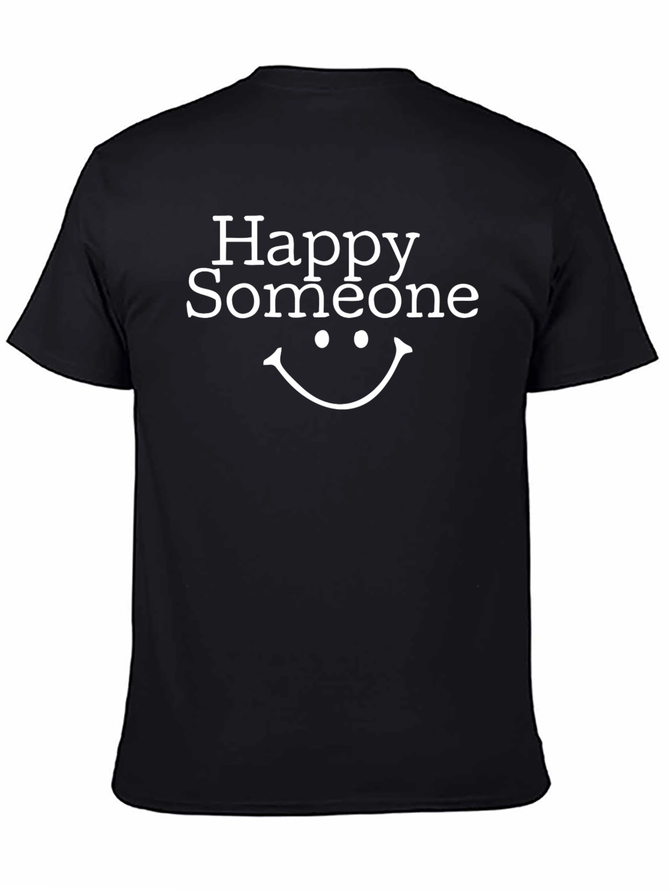 Black Happy Someone T-Shirt - Black Cotton Blend view 4