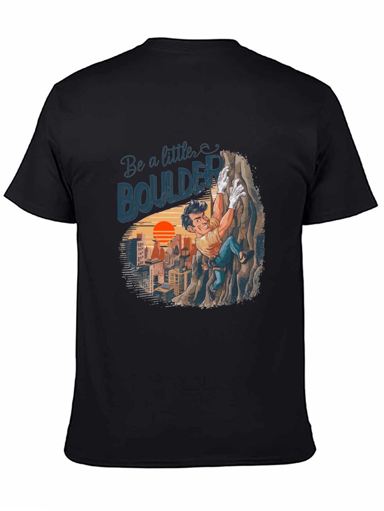 Black Be a Little Boulder Climbing T-Shirt view 4