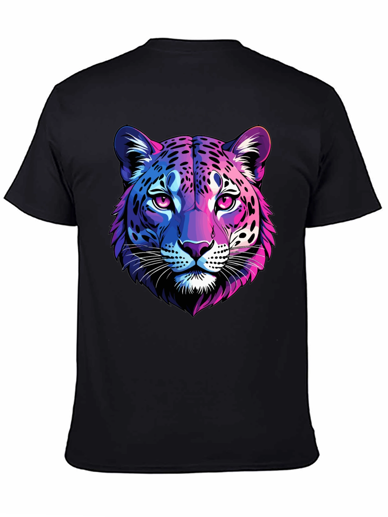 Black Neon Leopard Graphic Tee - Men's Black T-Shirt view 4
