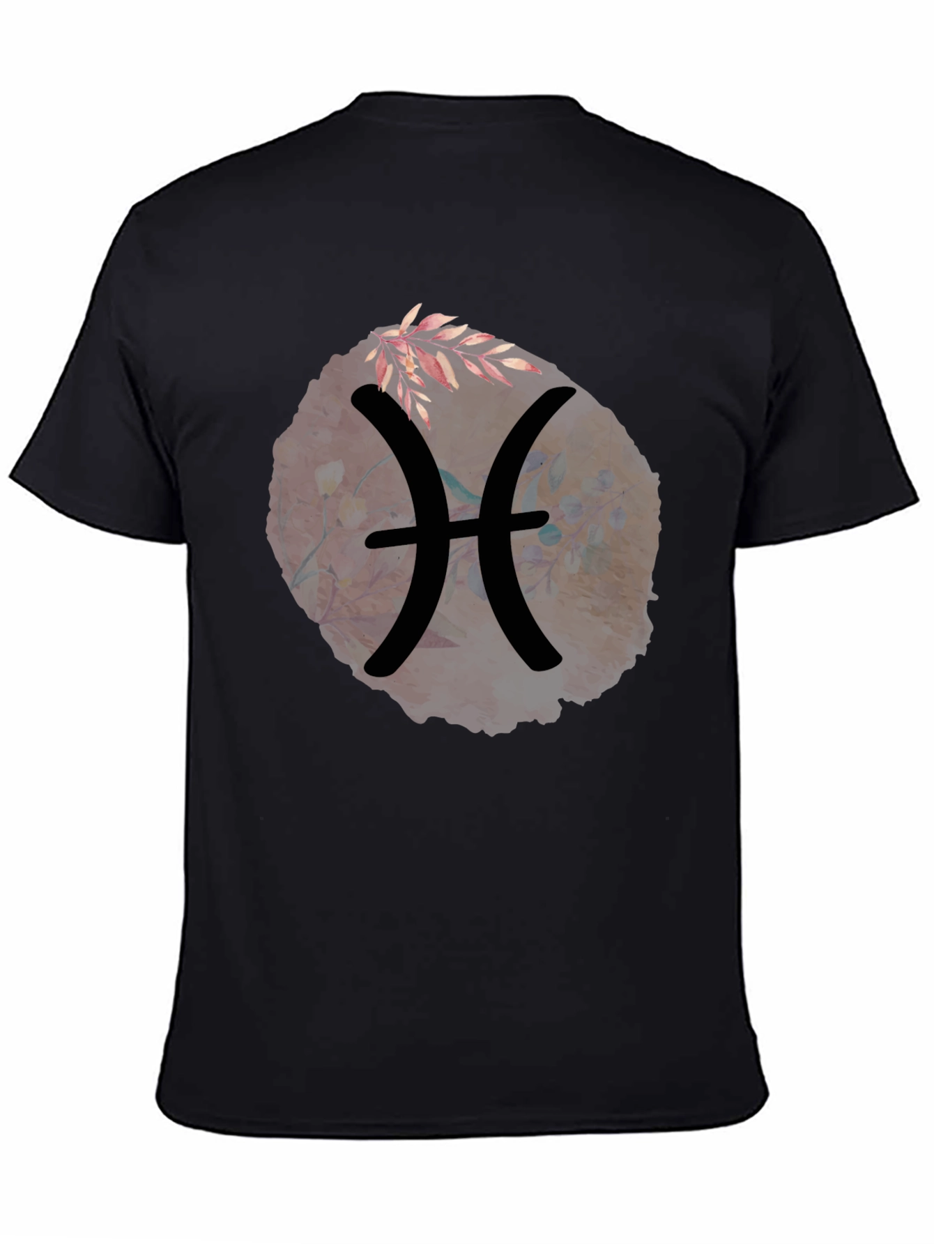 Black Pisces Zodiac Sign Graphic T-Shirt view 4
