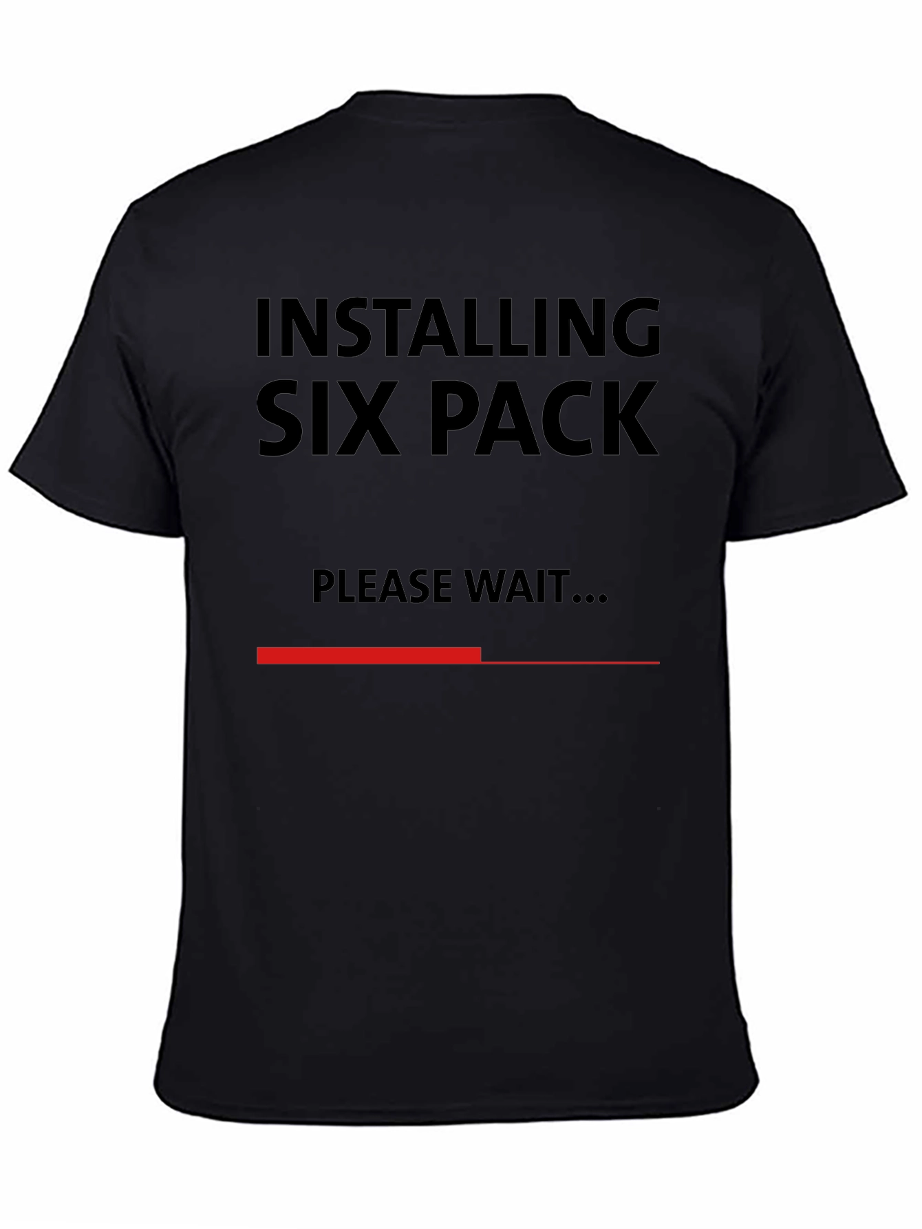 Black Installing Six Pack T-Shirt - Funny Gym Workout Tee view 4