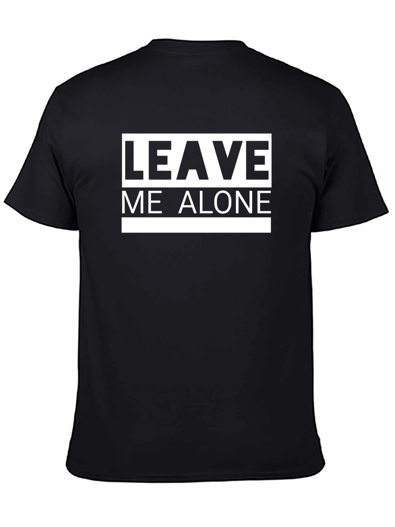 Black Leave Me Alone Black T-Shirt - Bold Graphic Tee view 4
