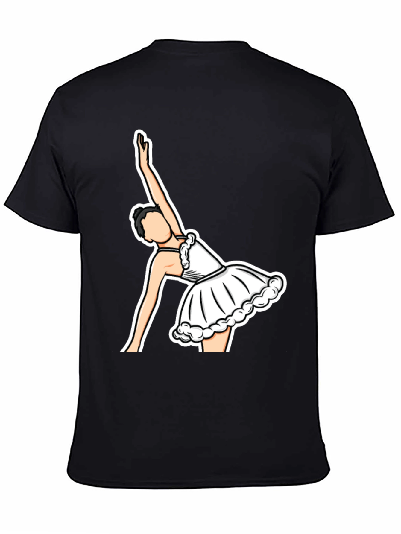 Black Ballerina Graphic T-Shirt - Black Cotton Tee view 4