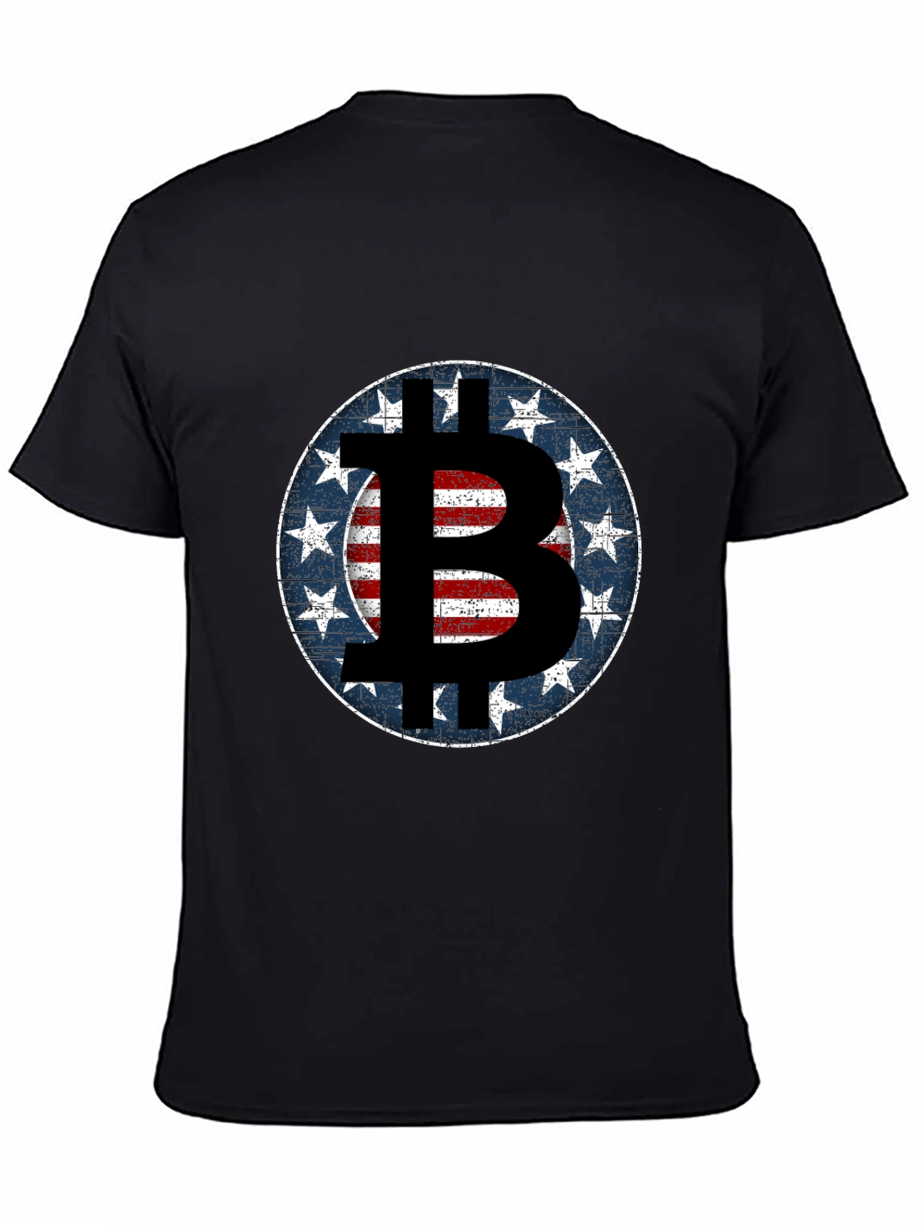 Black Bitcoin USA Flag T-Shirt - Crypto Fashion view 4