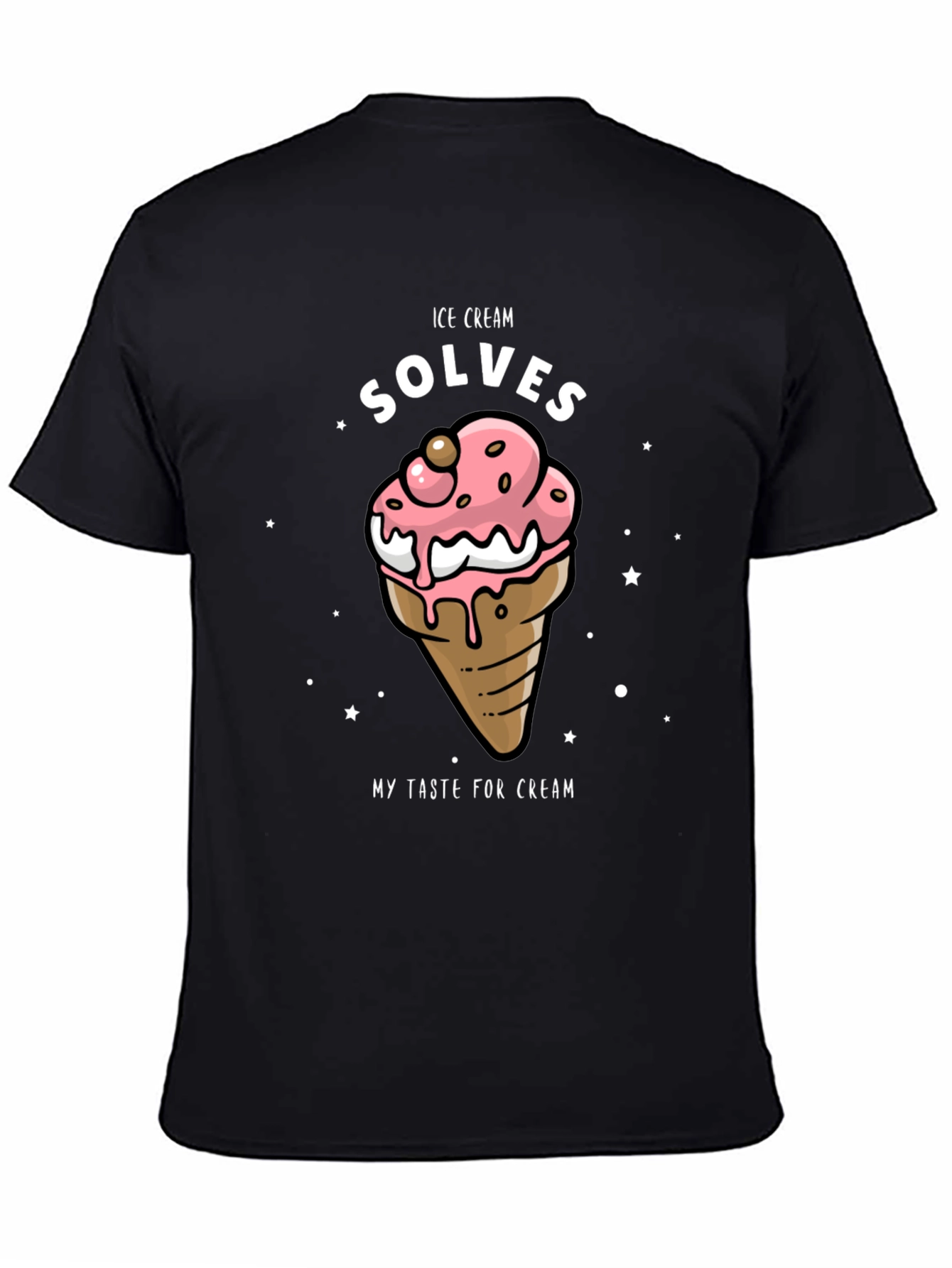 Black Ice Cream Solves Taste T-Shirt view 4