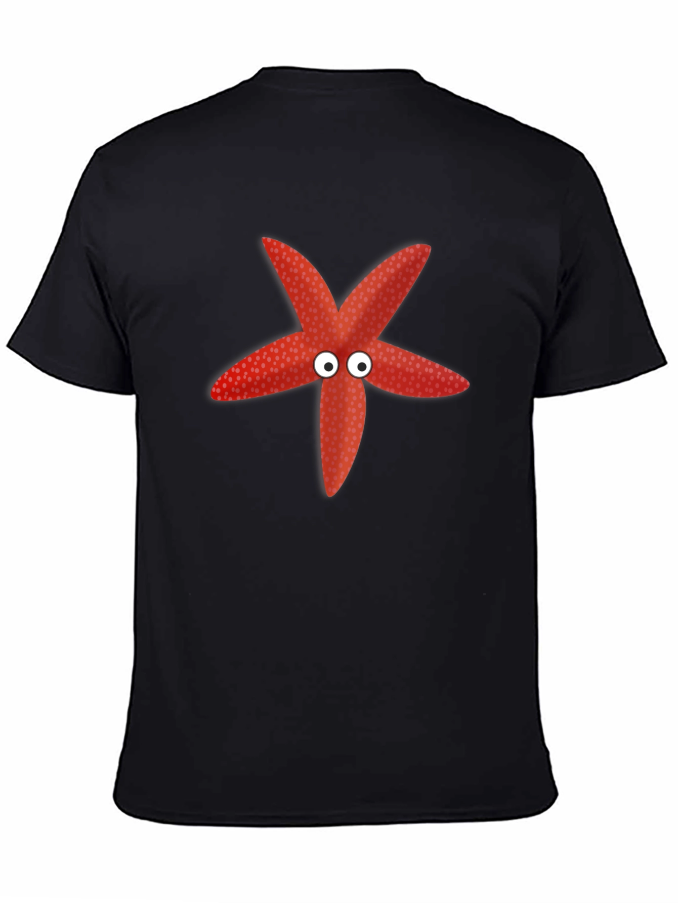 Black Starfish Graphic Tee - Funny Sea Creature Shirt view 4