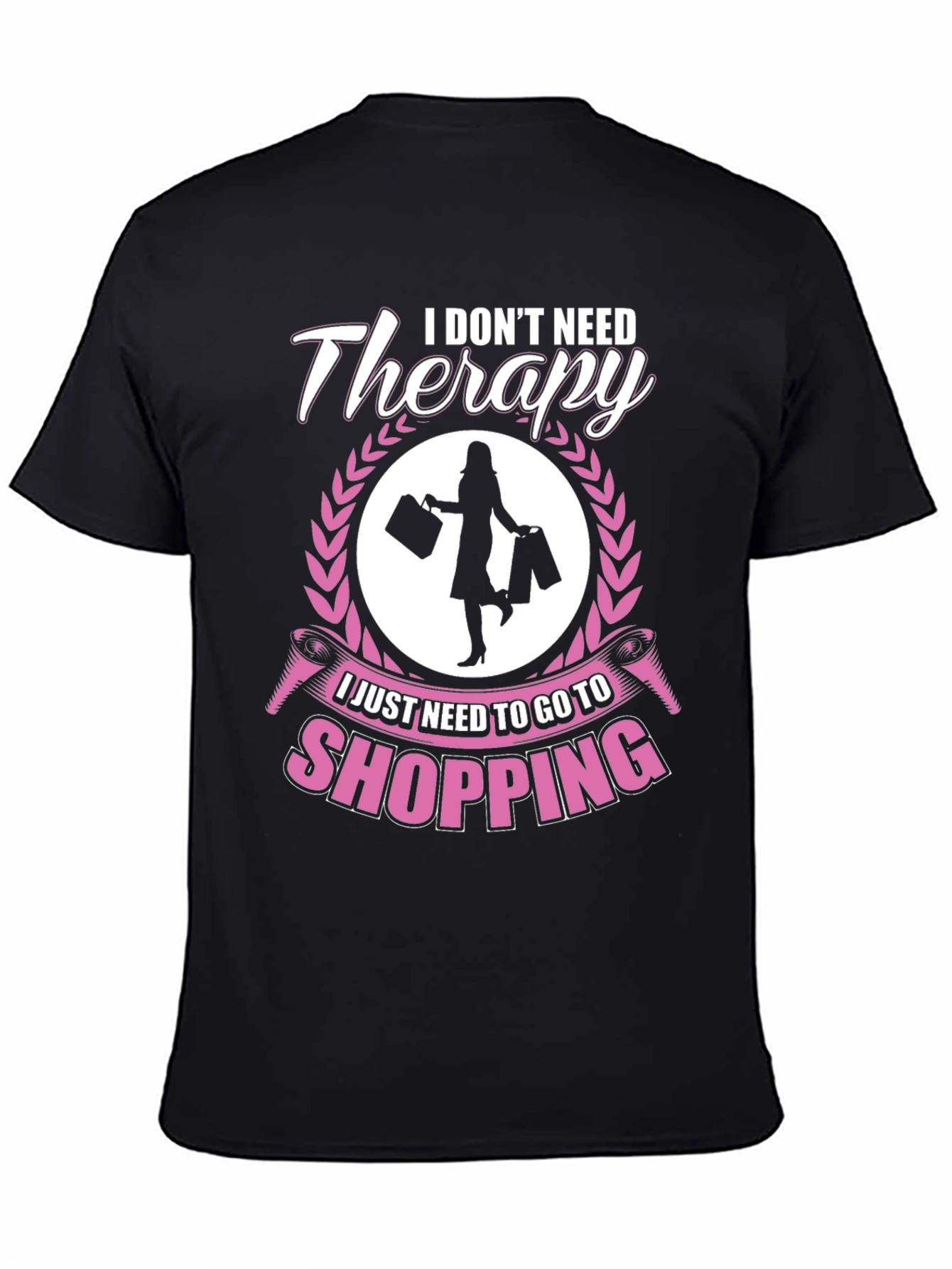 Black Shopping Therapy Tee view 4