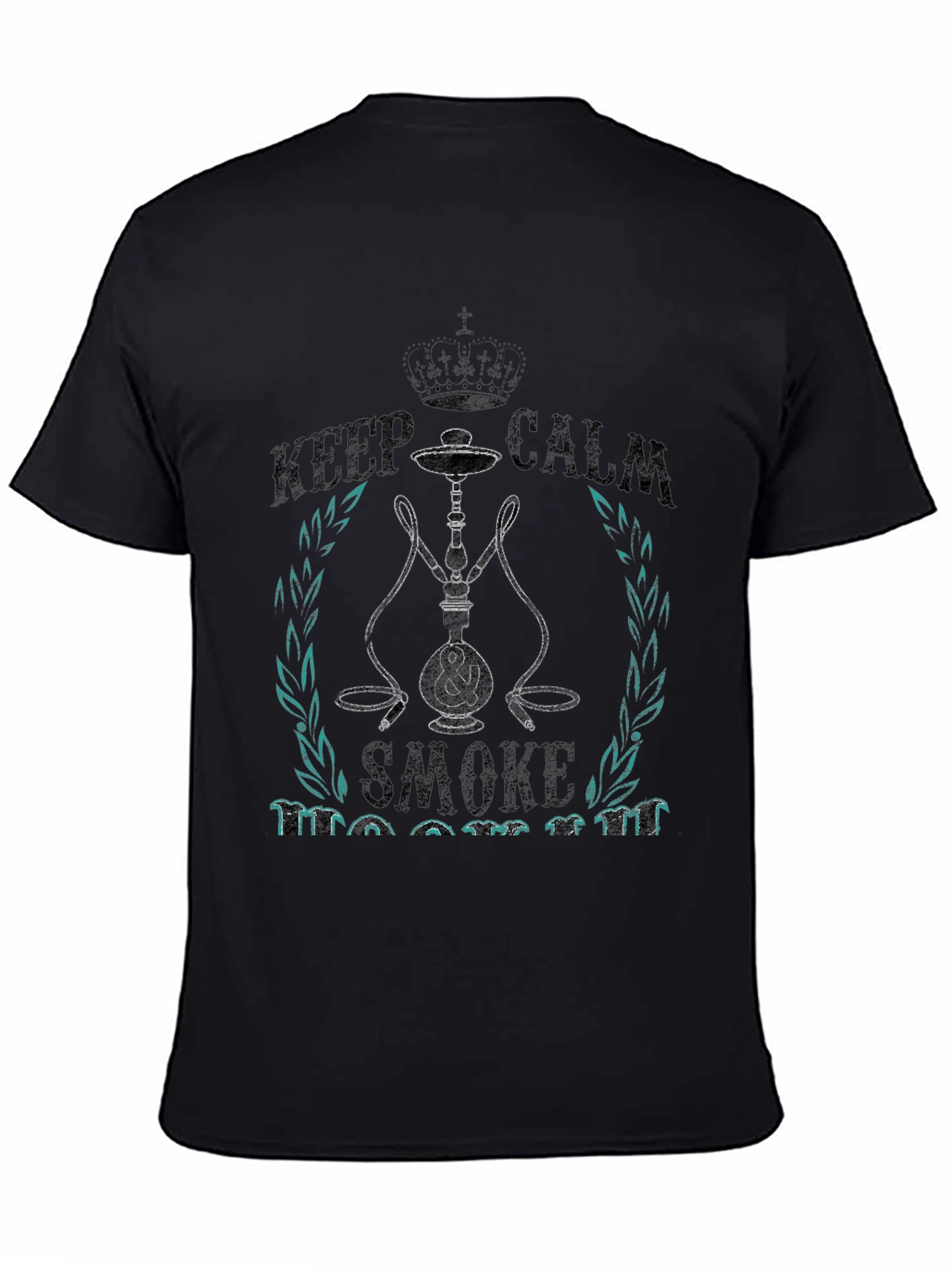 Black Keep Calm Smoke Shisha T-Shirt view 4