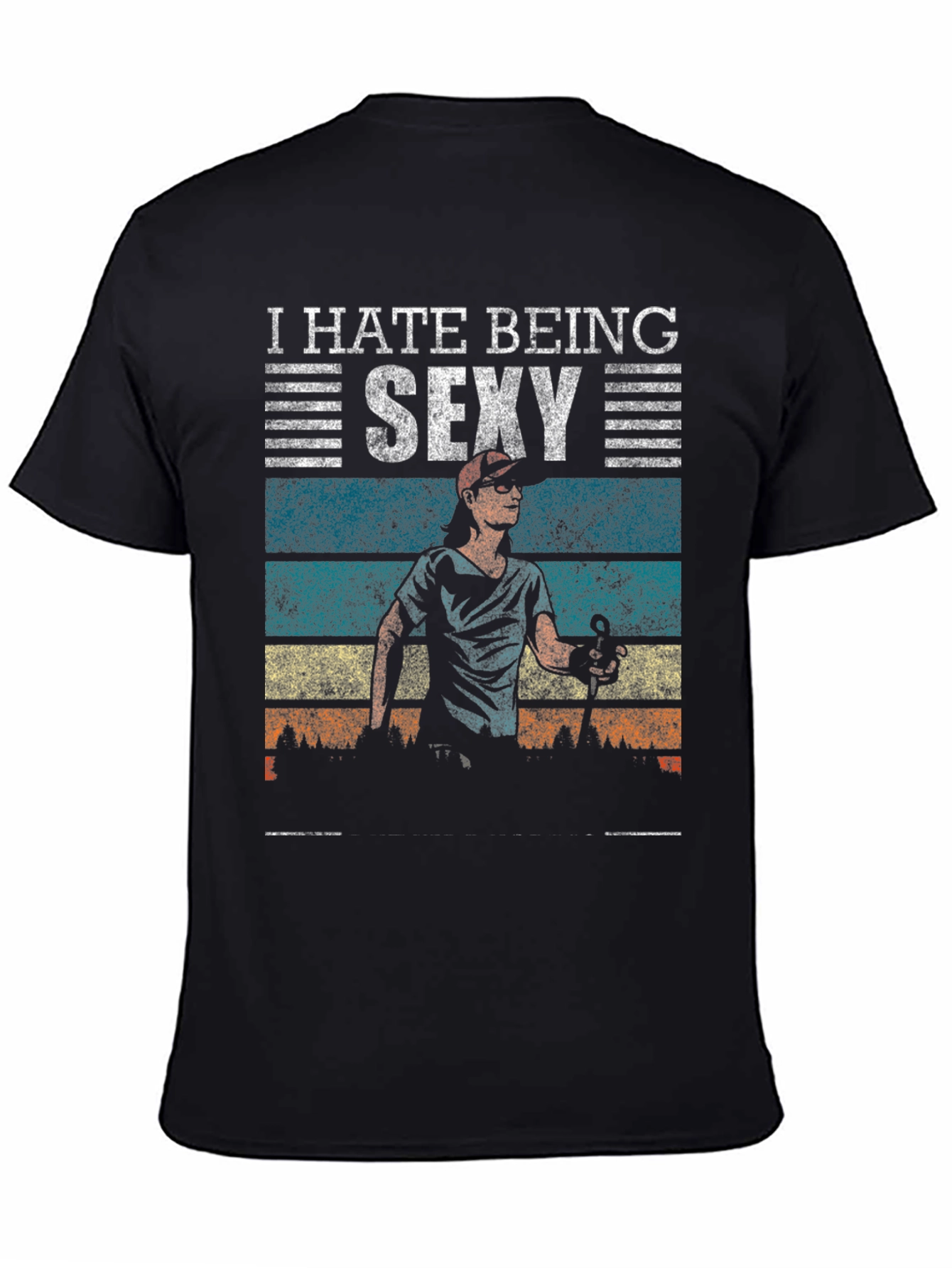 Black I Hate Being Sexy T-Shirt view 4