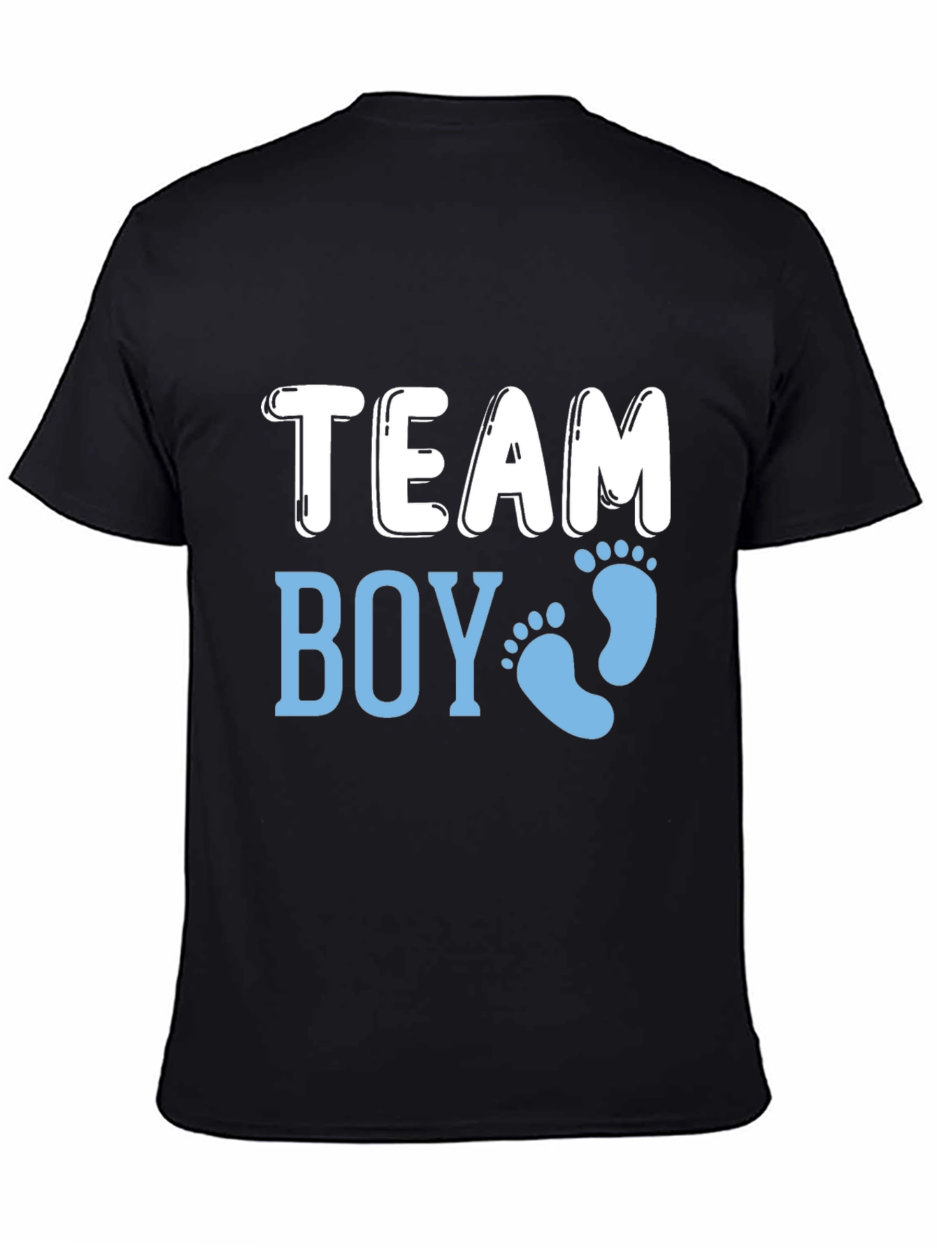 Black Team Boy Gender Reveal T-Shirt view 4