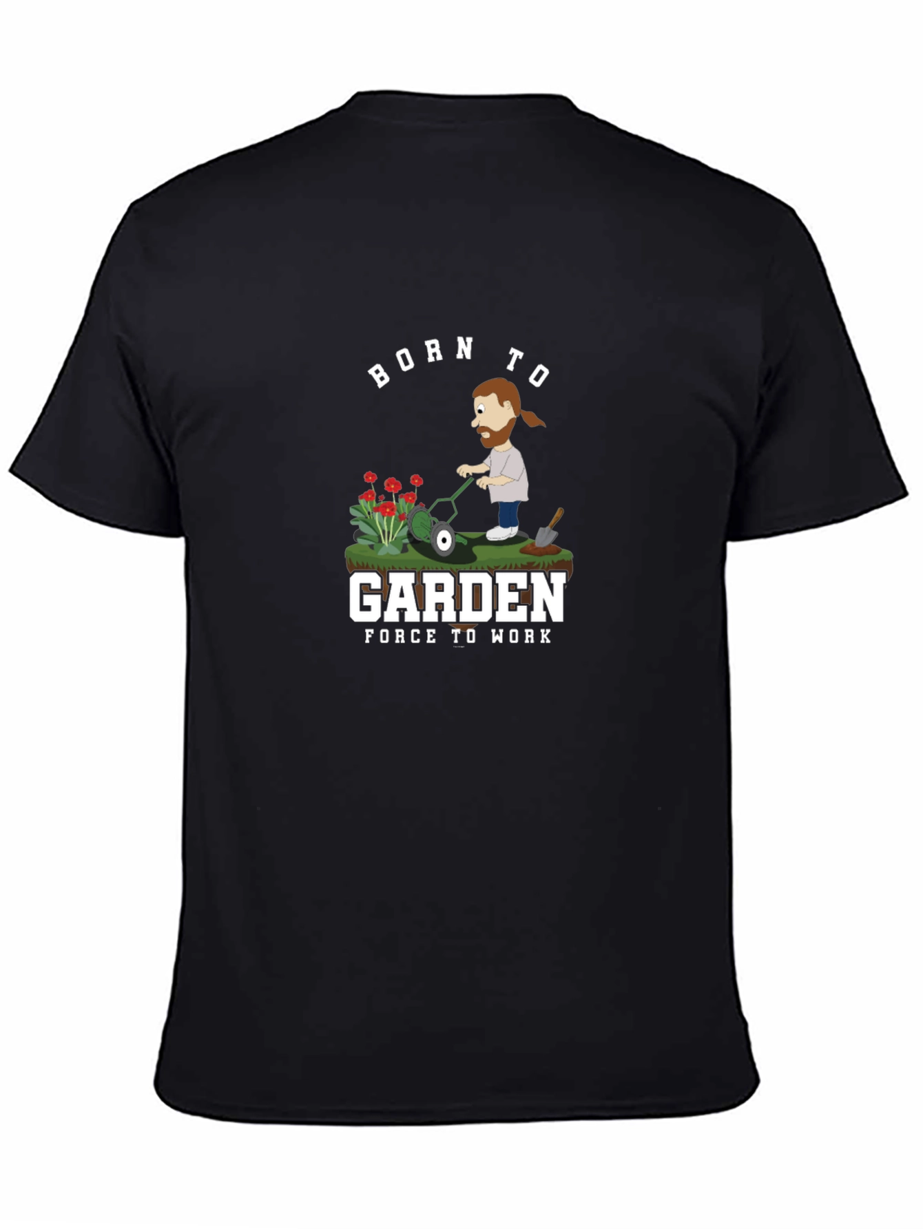 Black Born to Garden Men's Black T-Shirt view 4