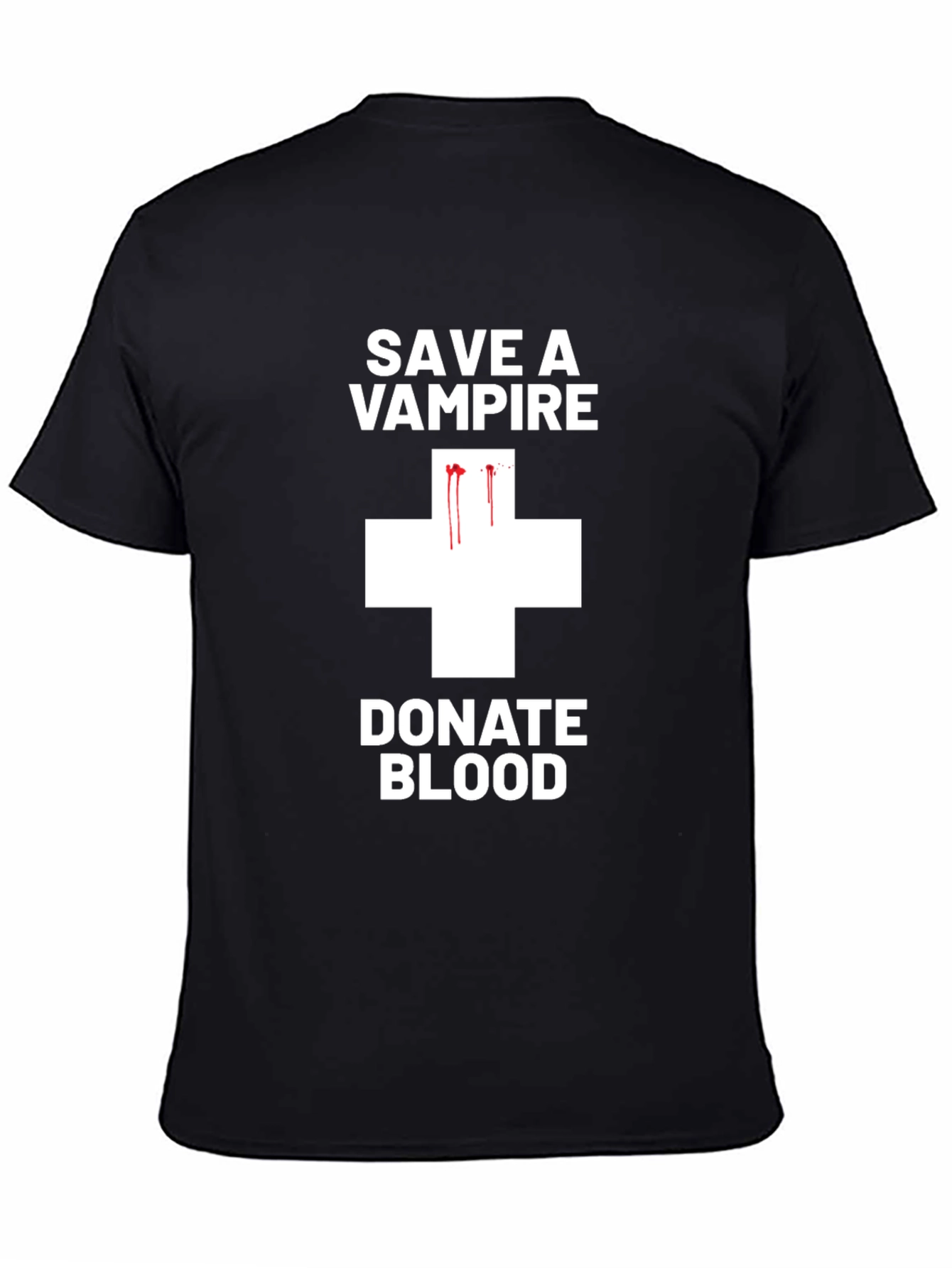 Black Save a Vampire Donate Blood T-Shirt view 4