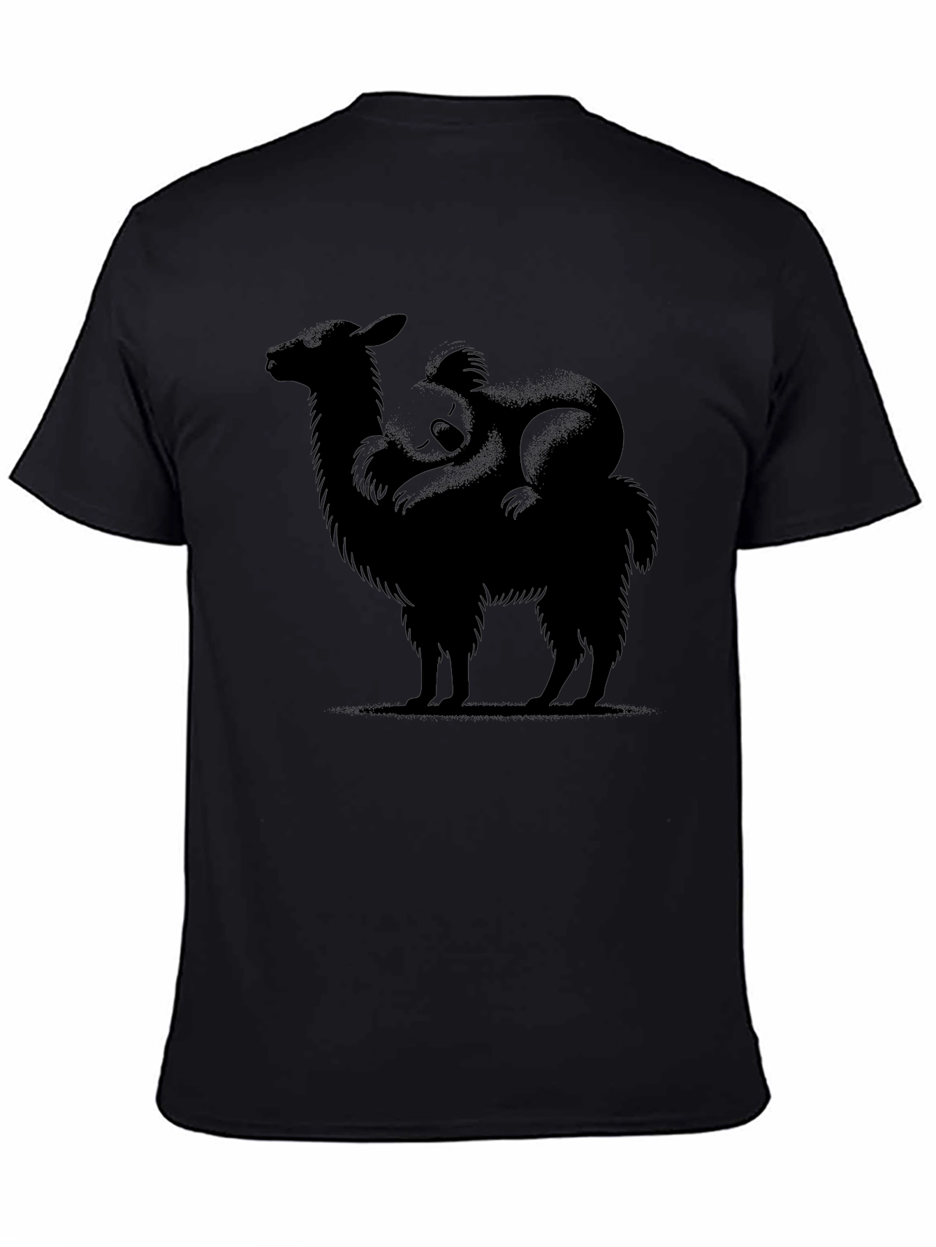 Black Llama & Koala Graphic T-Shirt - Quirky Animal Tee view 4