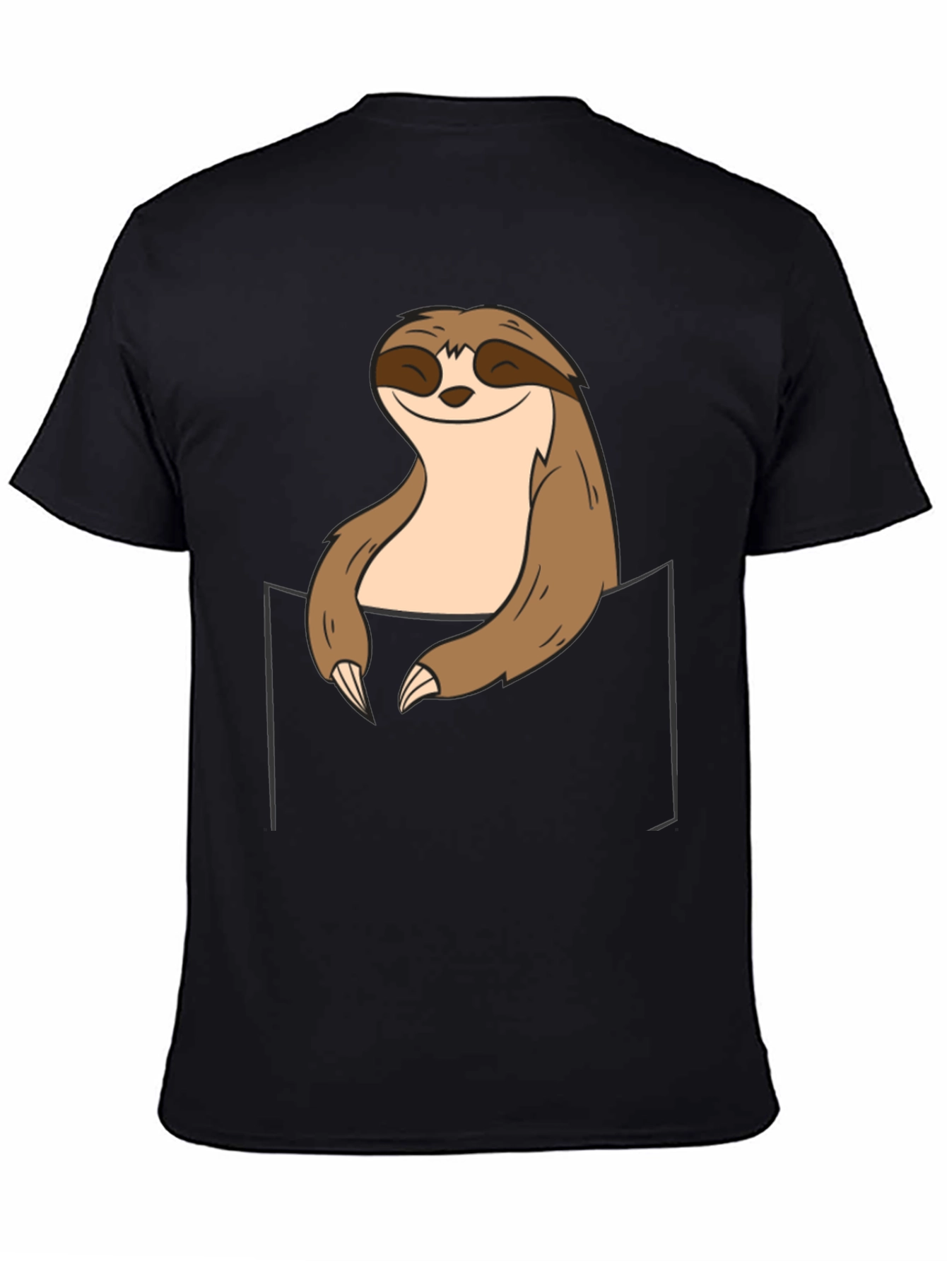Black Sloth Pocket Graphic Tee - Relaxed Comfort view 4