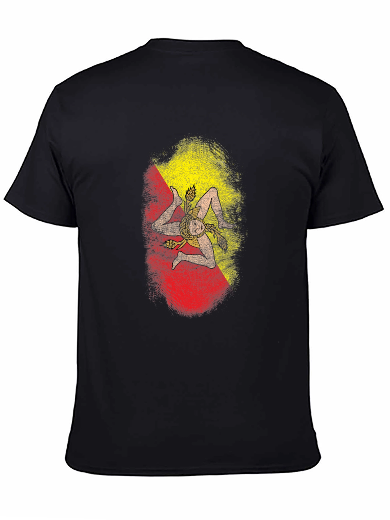 Black Sicily Flag Graphic Tee - Island Pride T-Shirt view 4