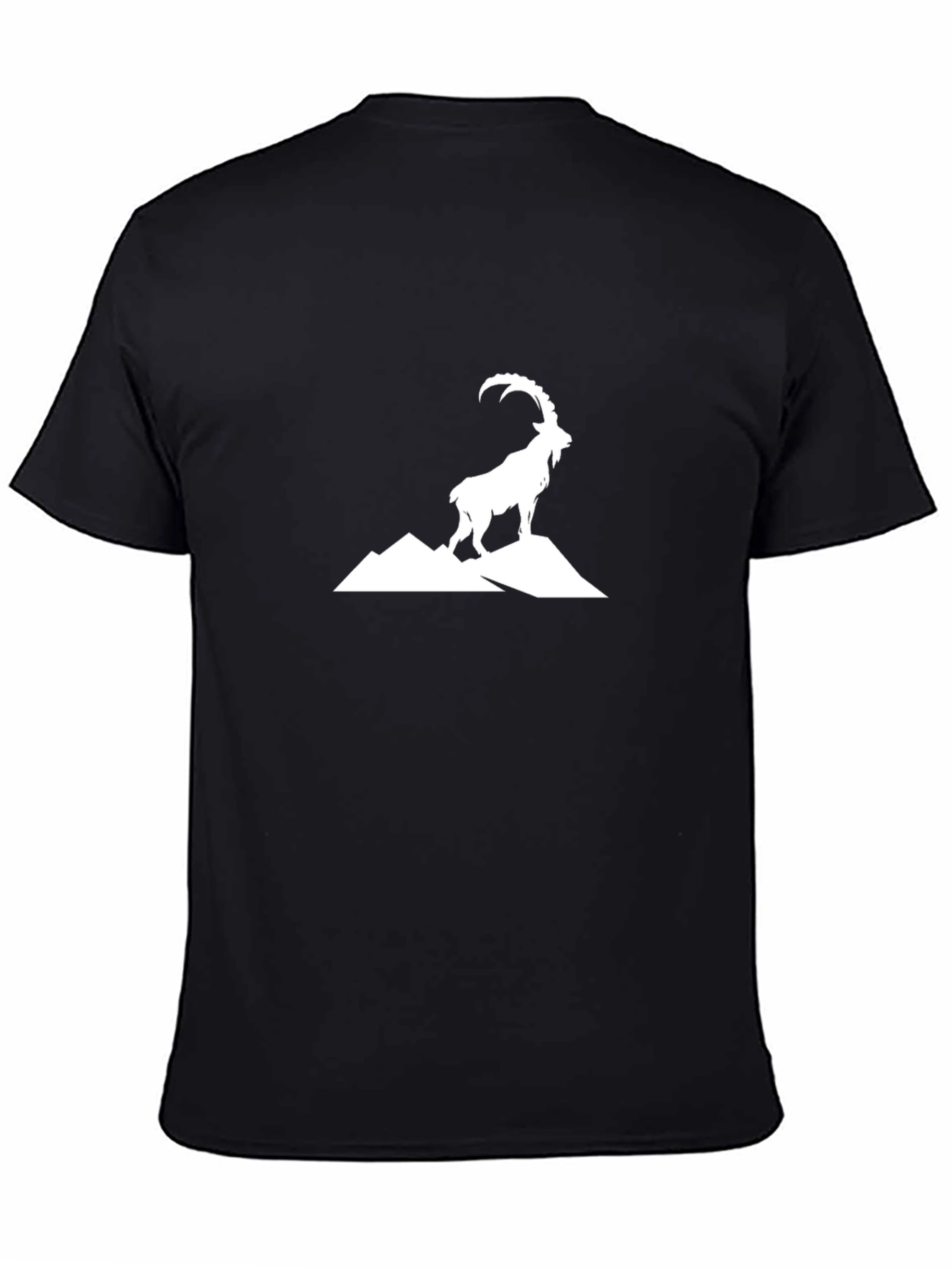 Black Mountain Goat Graphic Tee - Black Cotton T-Shirt view 4