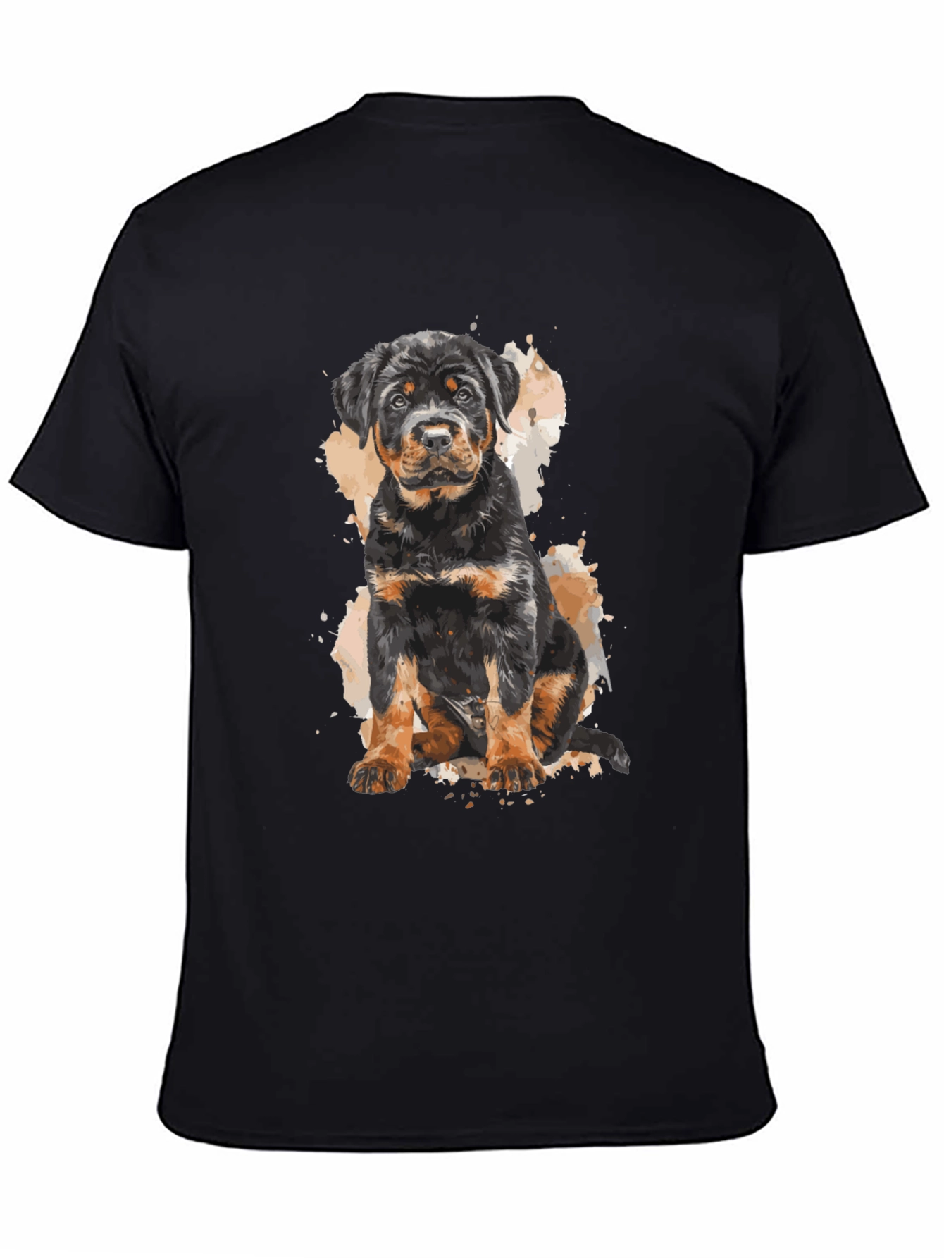 Black Rottweiler Puppy Graphic T-Shirt - Cute Dog Tee view 4