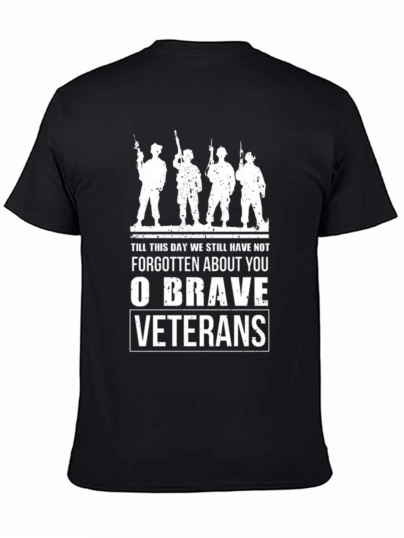 Black O Brave Veterans Graphic Tee - Military Tribute view 4