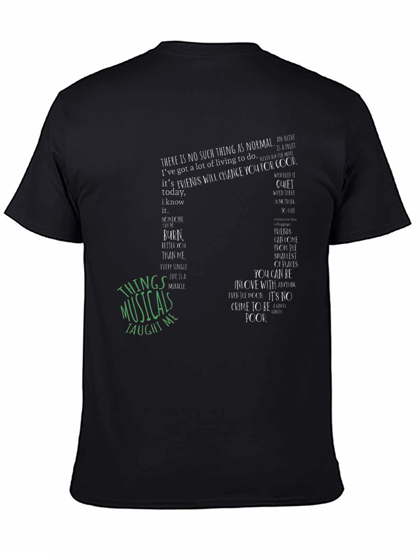 Black Musical Quote Graphic Tee - Unisex Soft Cotton T-Shirt view 4