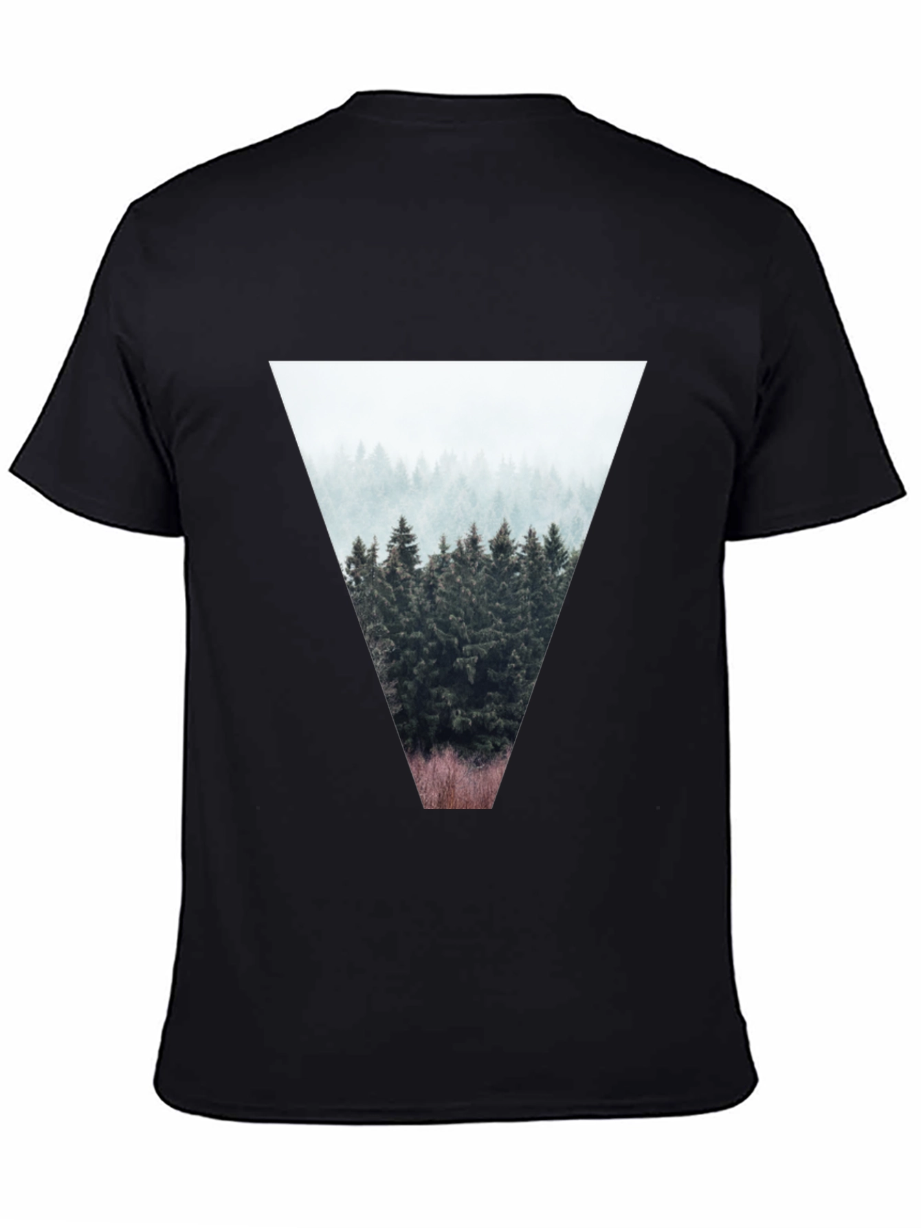 Black Nature Triangle Graphic T-Shirt - Black view 4