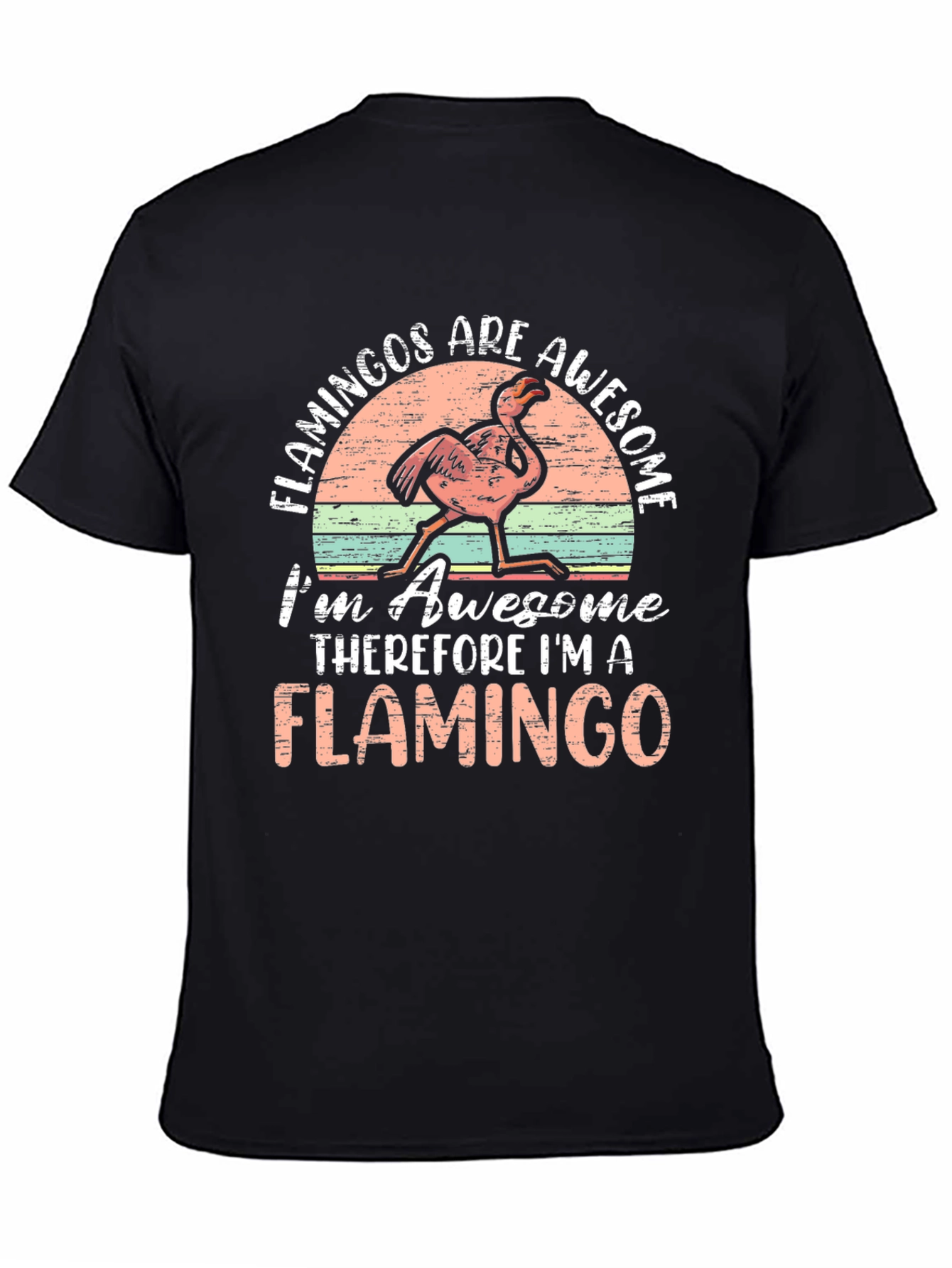 Black Flamingos are Awesome T-Shirt view 4