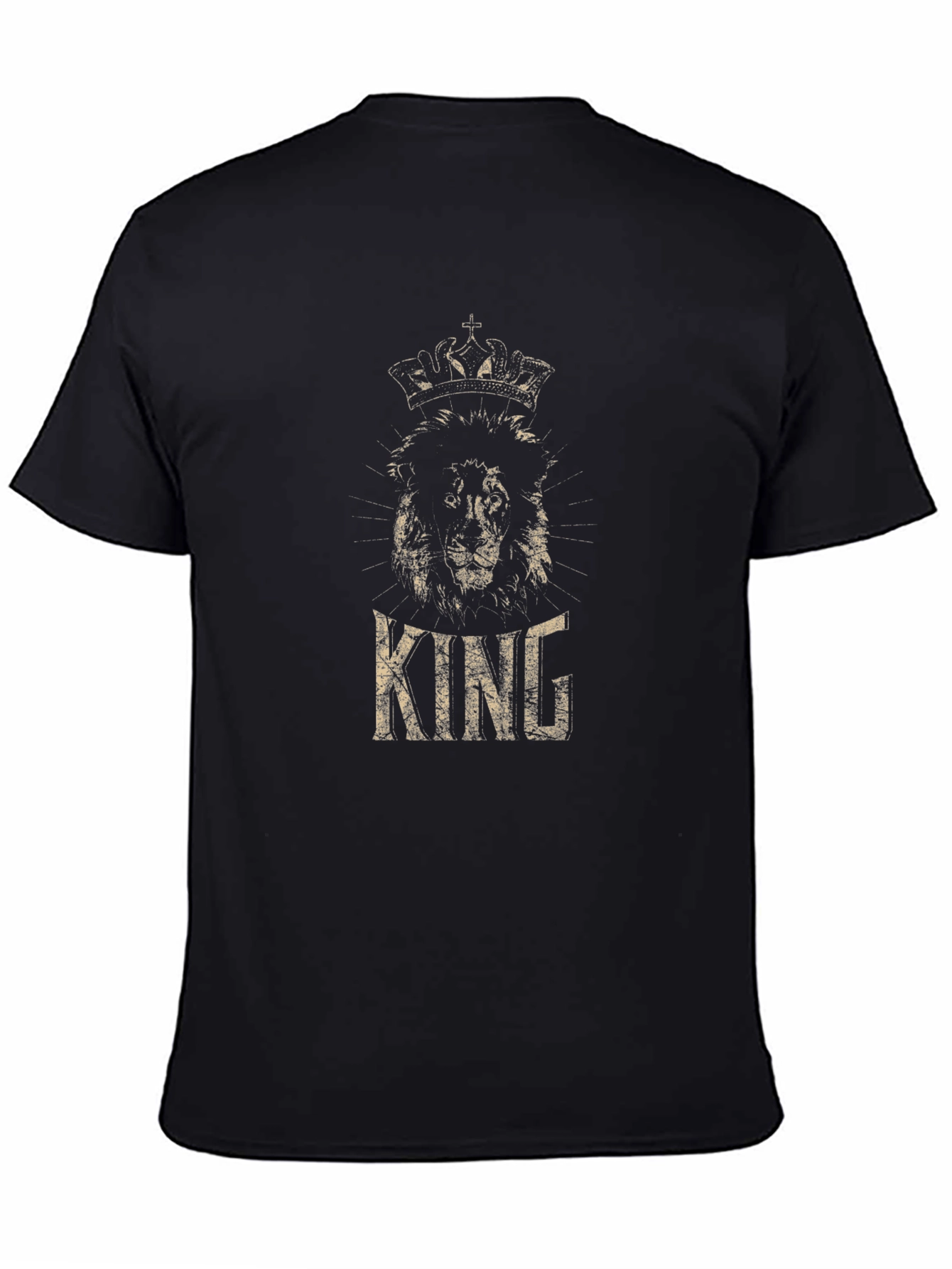 Black King Lion Crown Black T-Shirt view 4