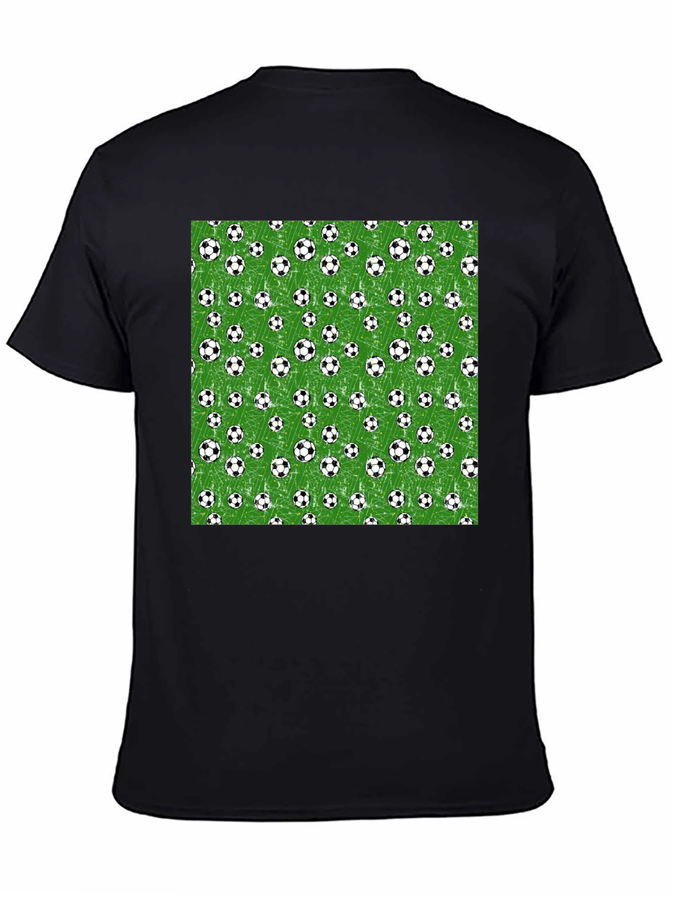 Black Soccer Ball Print Tee - Stylish & Sporty Casual Wear view 4