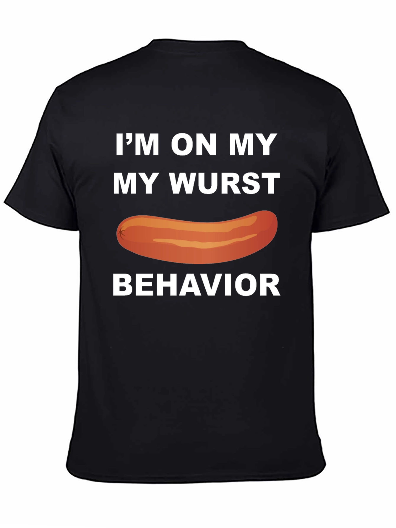 Black Wurst Behavior T-Shirt Funny Sausage Tee view 4