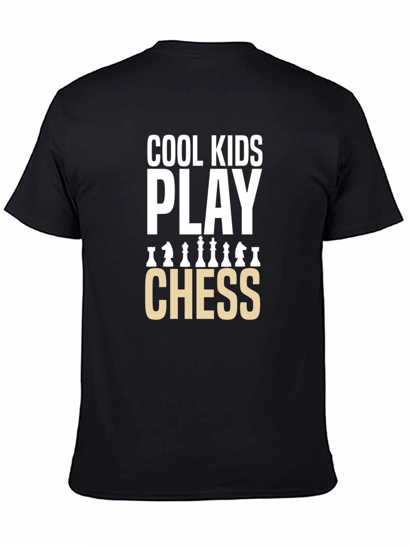 Black Cool Kids Play Chess Graphic T-Shirt view 4