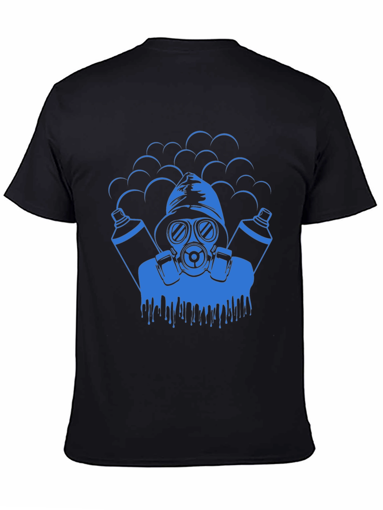 Black Cool Graphic Tee - Gas Mask Graffiti Artist view 4