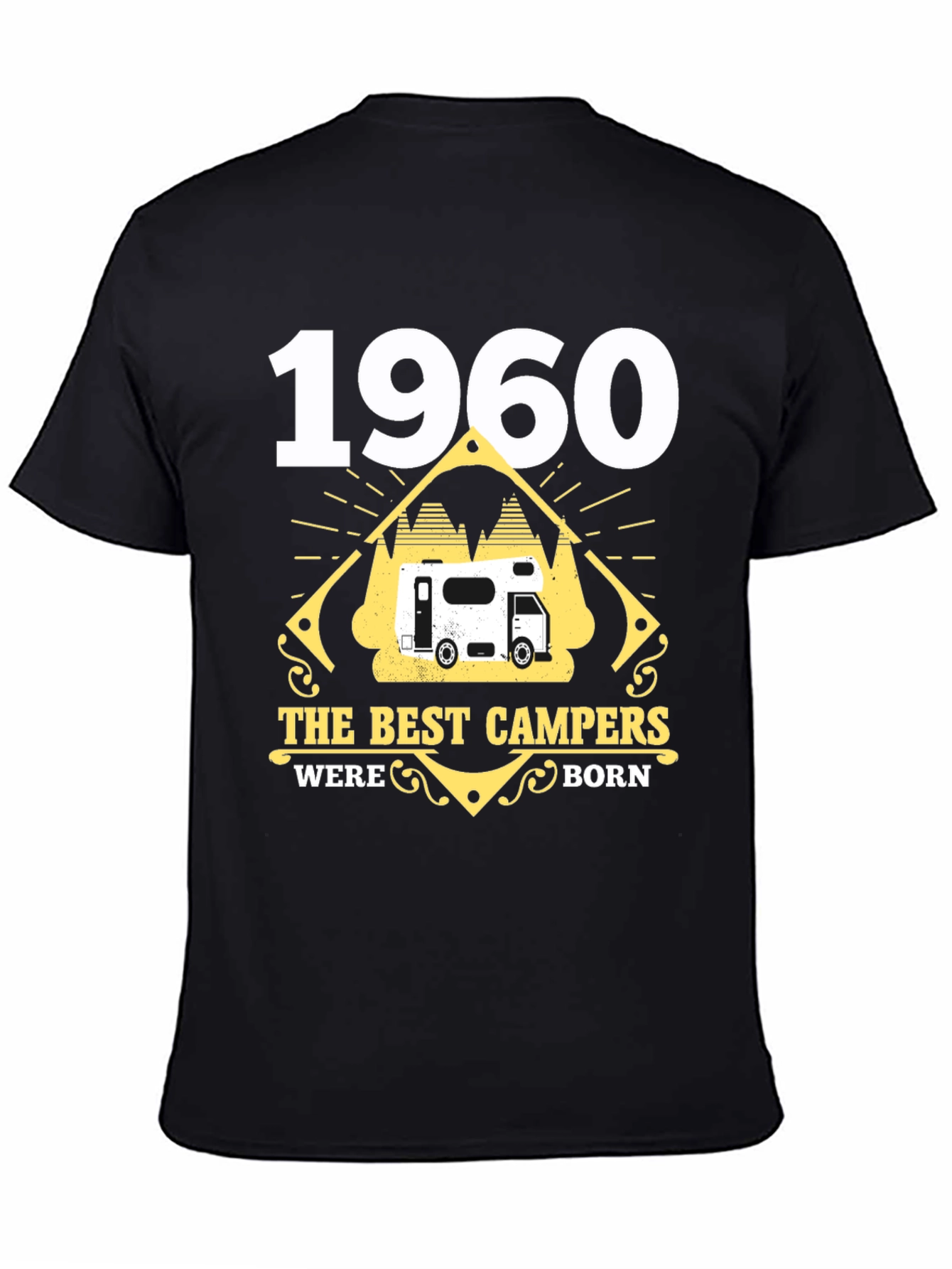 Black 1960 The Best Campers Were Born T-Shirt view 4