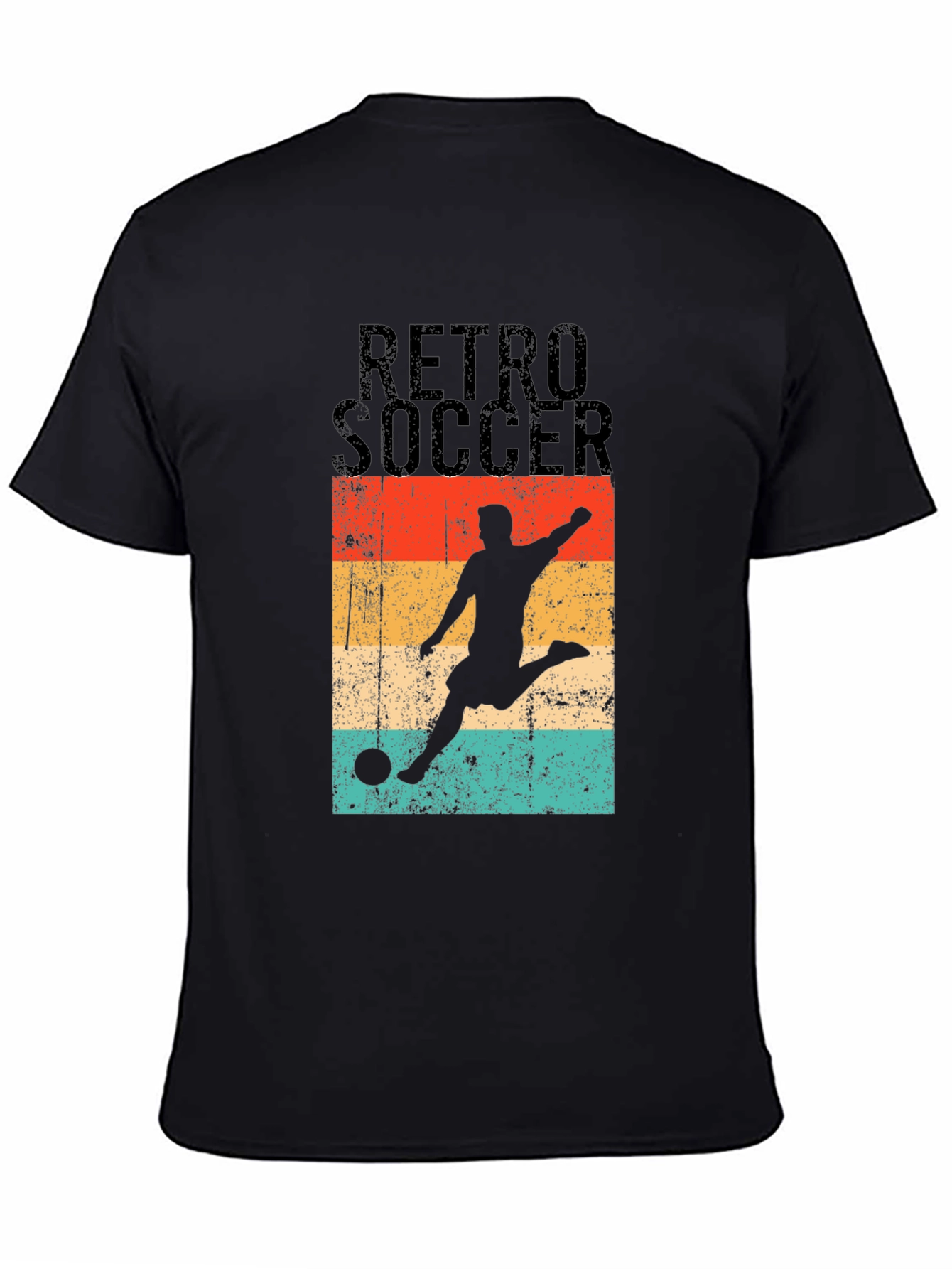 Black Retro Soccer Graphic T-Shirt - Stylish Casual Wear view 4
