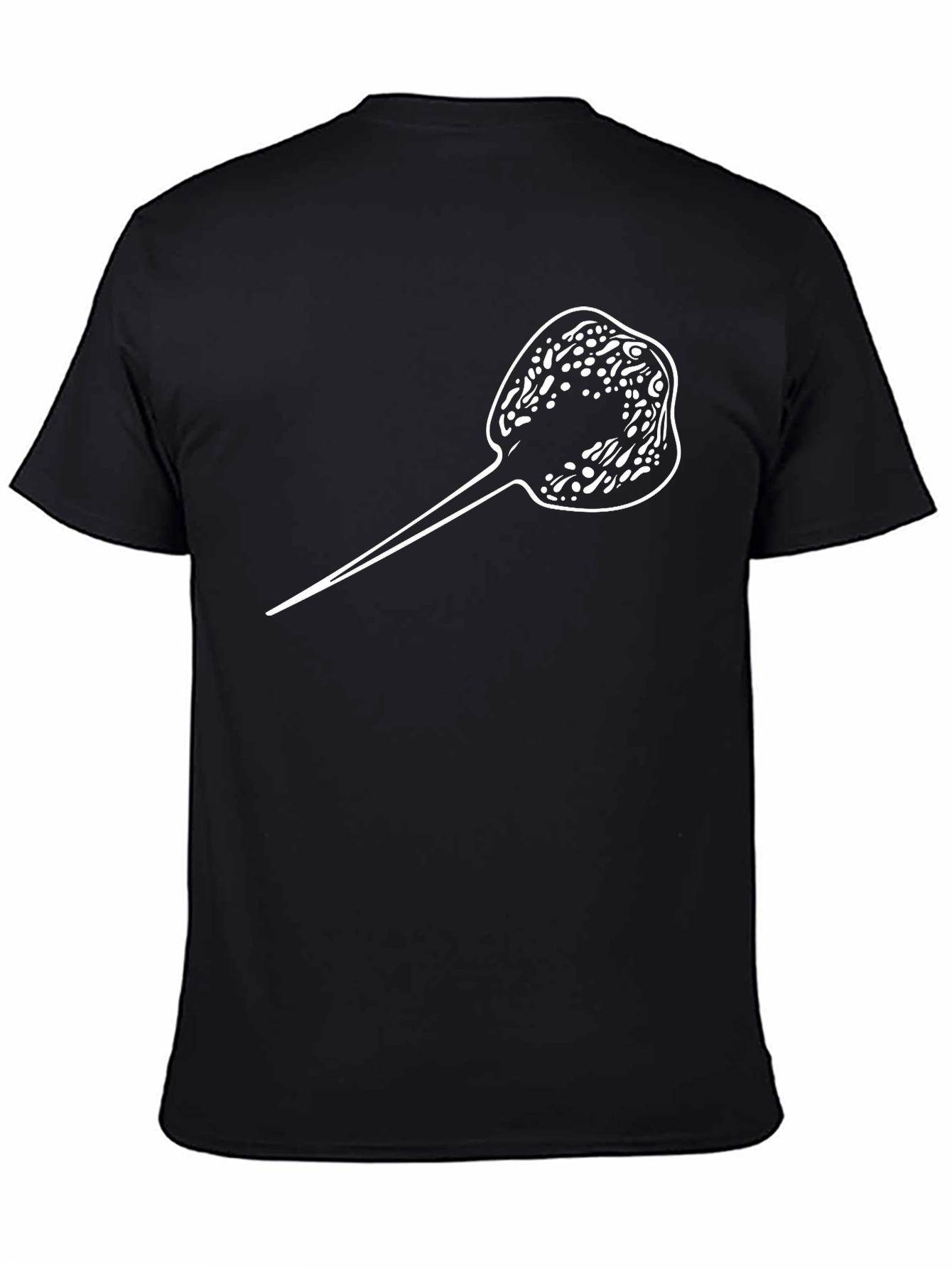Black Stingray Graphic Tee - Black Cotton T-Shirt view 4