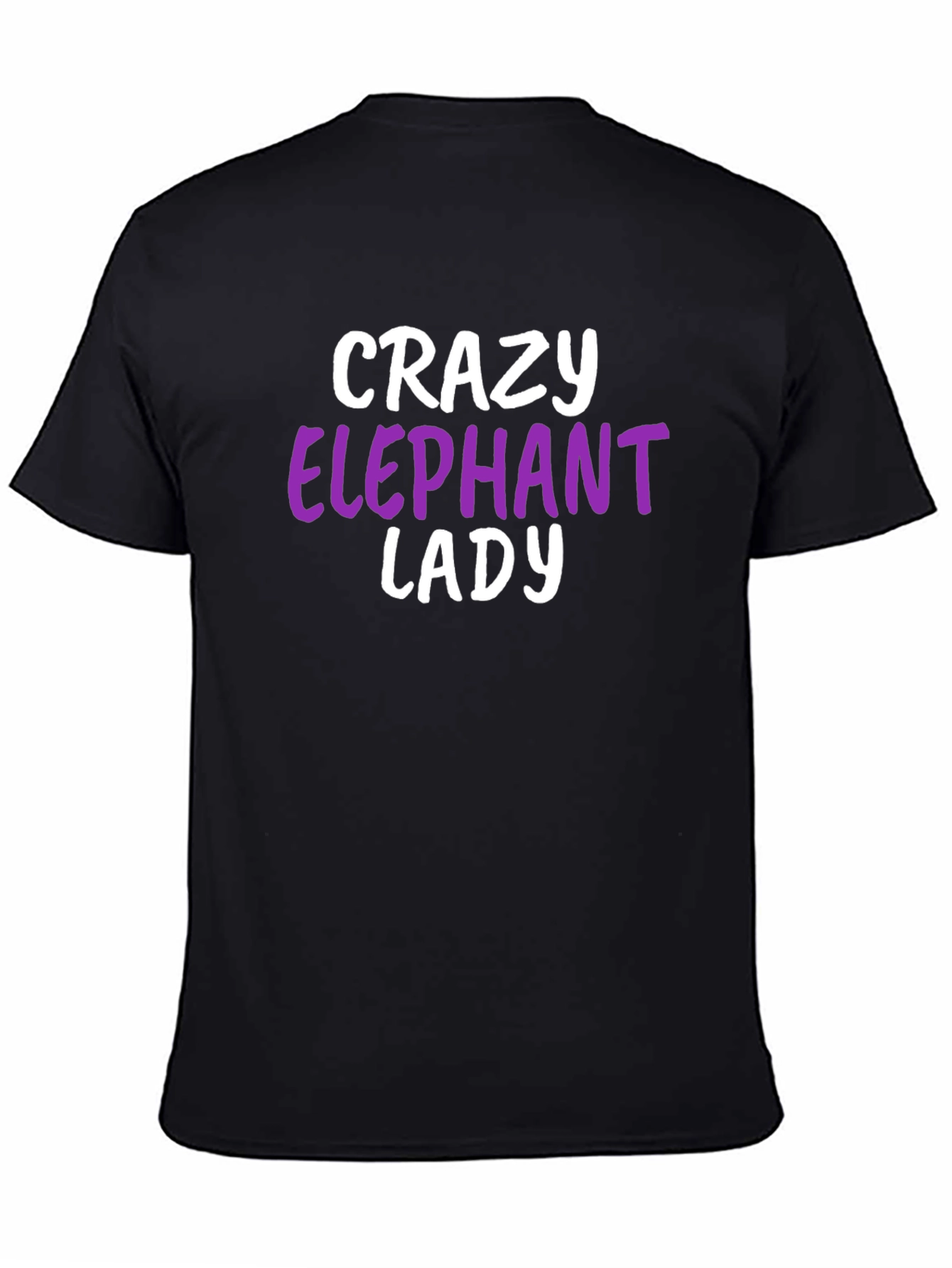 Black Crazy Elephant Lady T-Shirt - Animal Lover Tee view 4