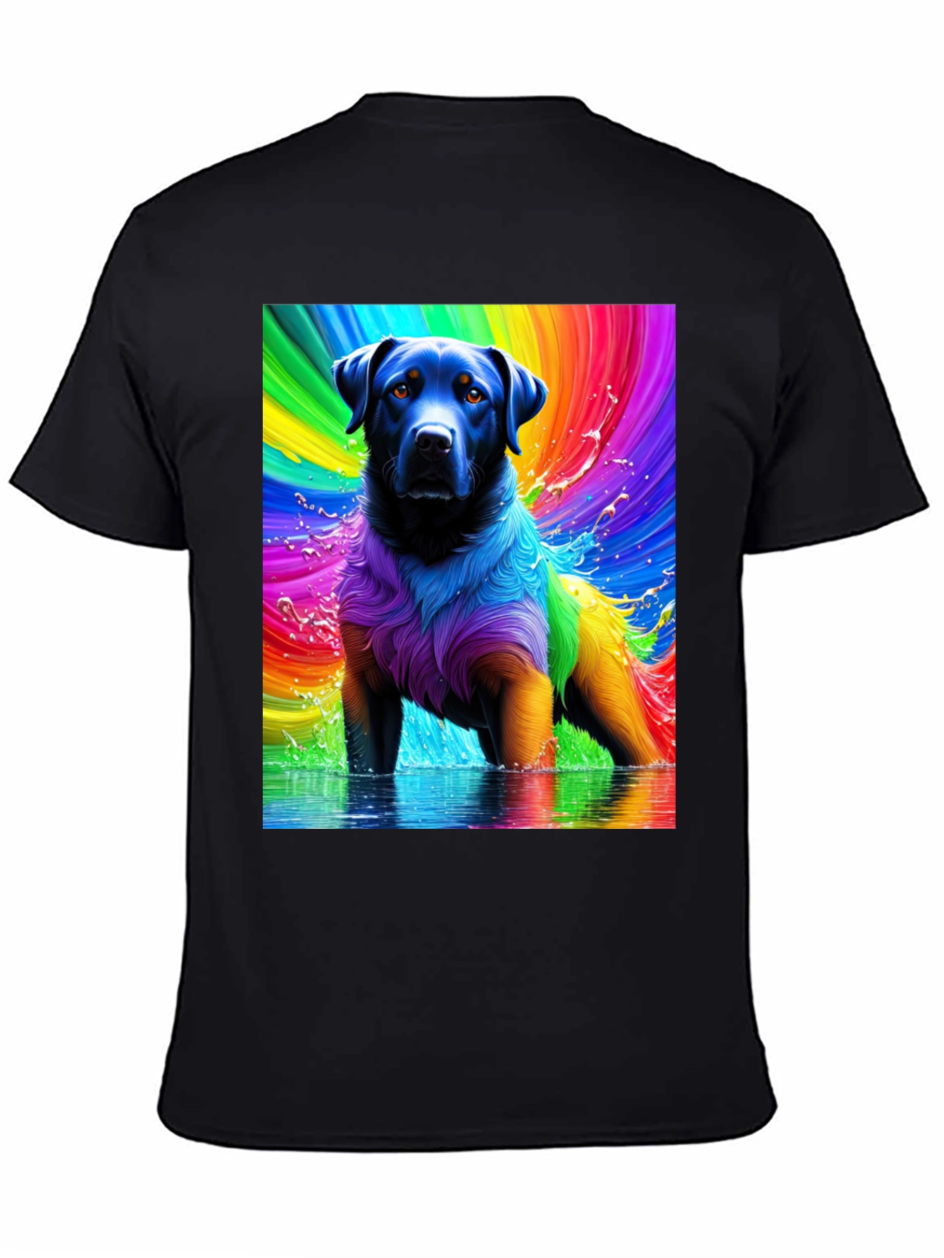 Rainbow Dog T-Shirt - Vivid Pet Art Tee - 4