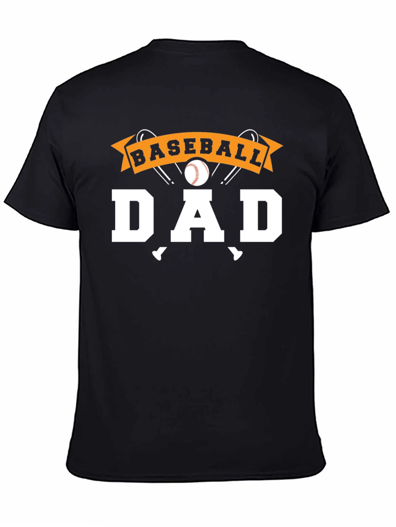 Black Baseball Dad T-Shirt - Sports Fan Apparel view 4