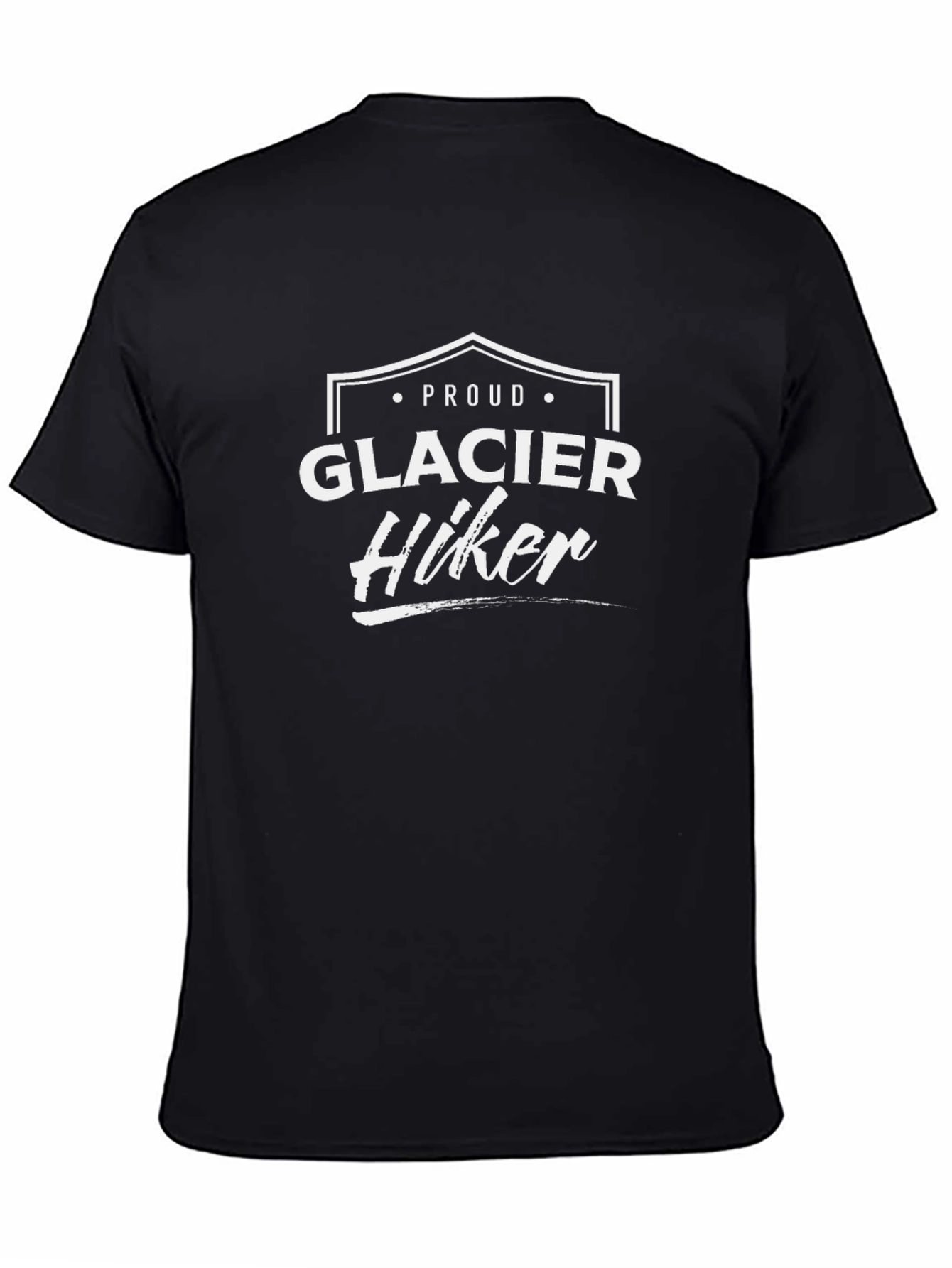 Black Proud Glacier Hiker Graphic T-Shirt view 4