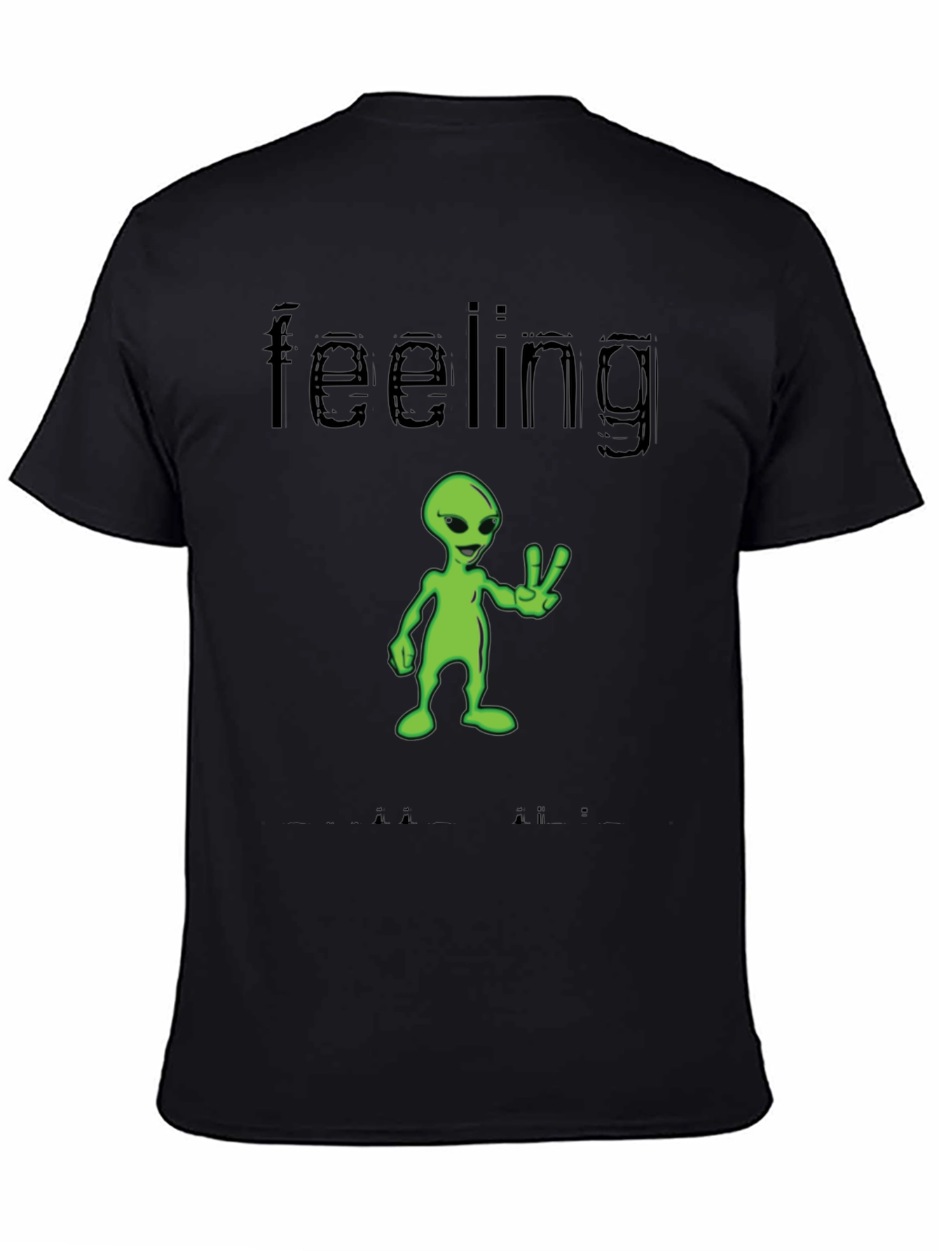 Black Feeling Alien T-Shirt - Black Graphic Tee view 4