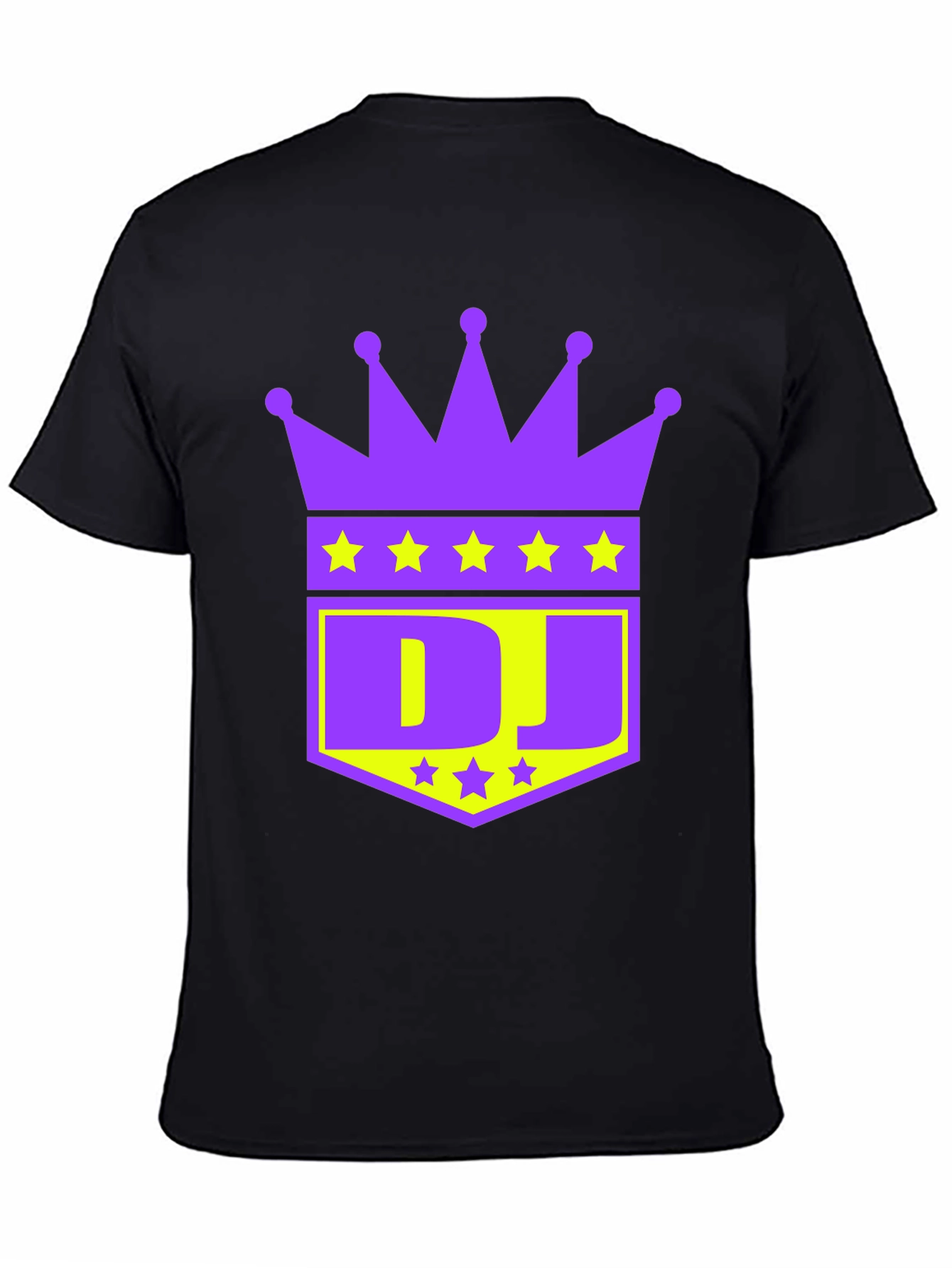 Black DJ Crown Graphic Tee - Purple and Gold view 4