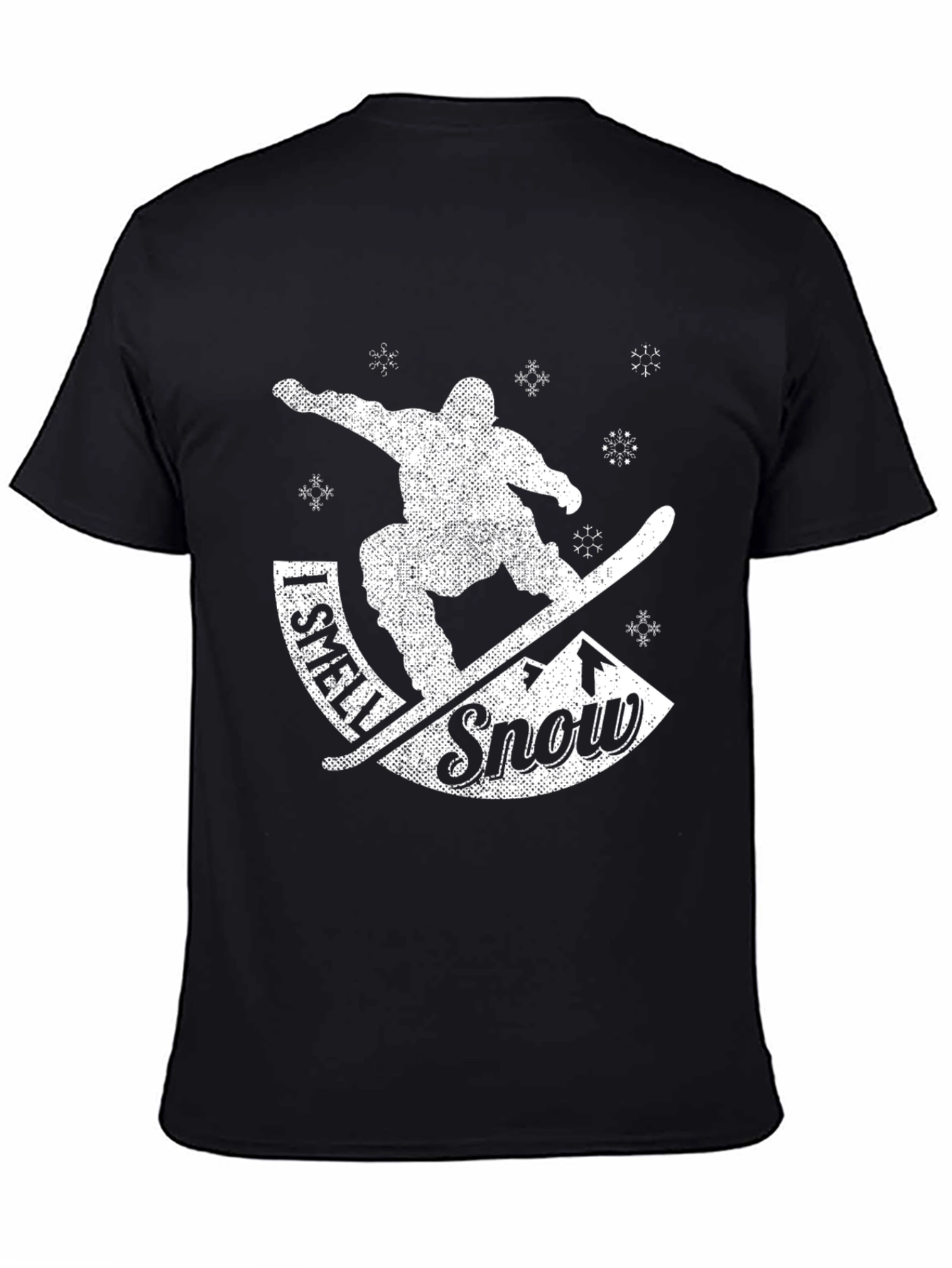 Black I Smell Snow Black Graphic Tee Shirt view 4