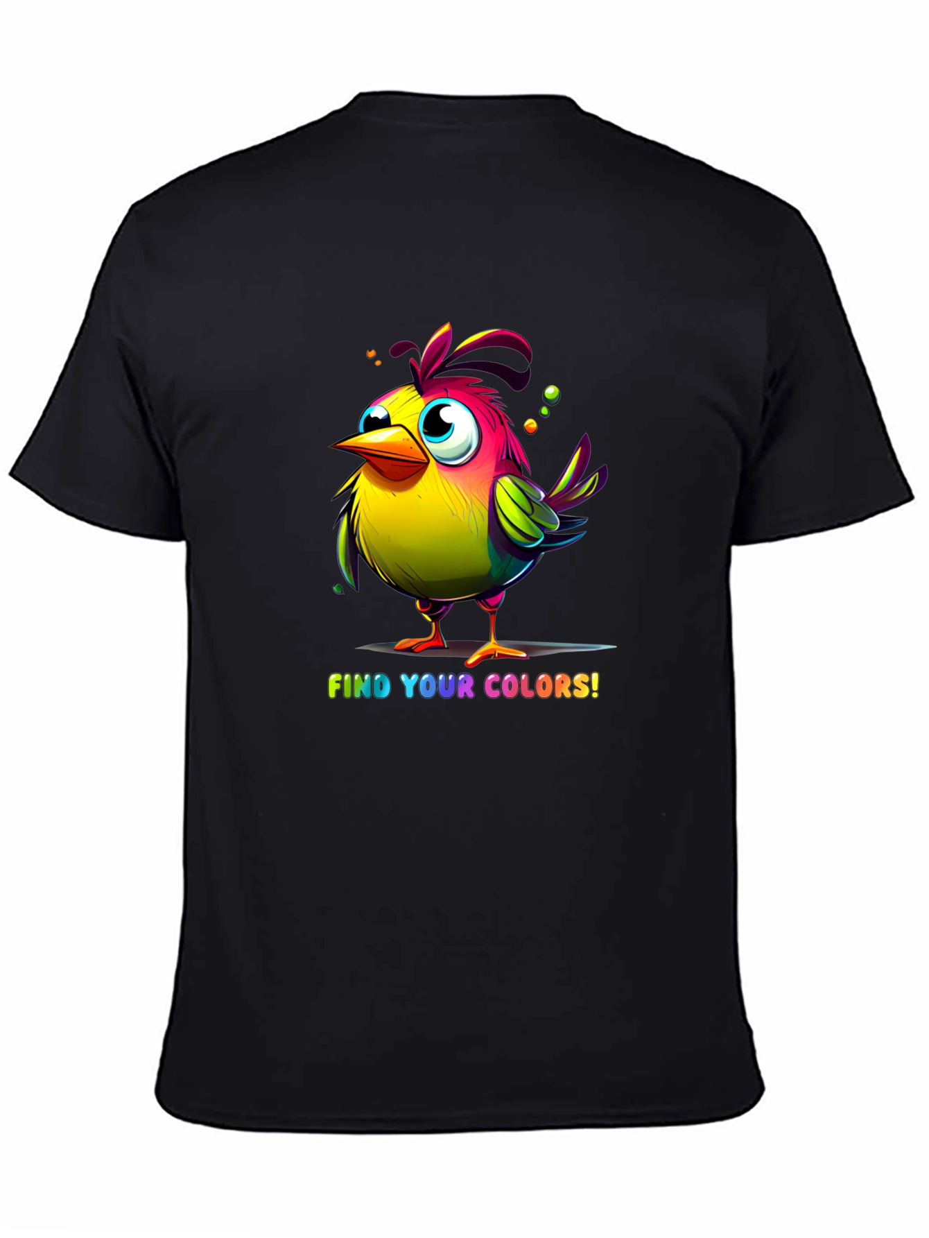 Black Colorful Bird T-Shirt - Find Your Colors! view 4