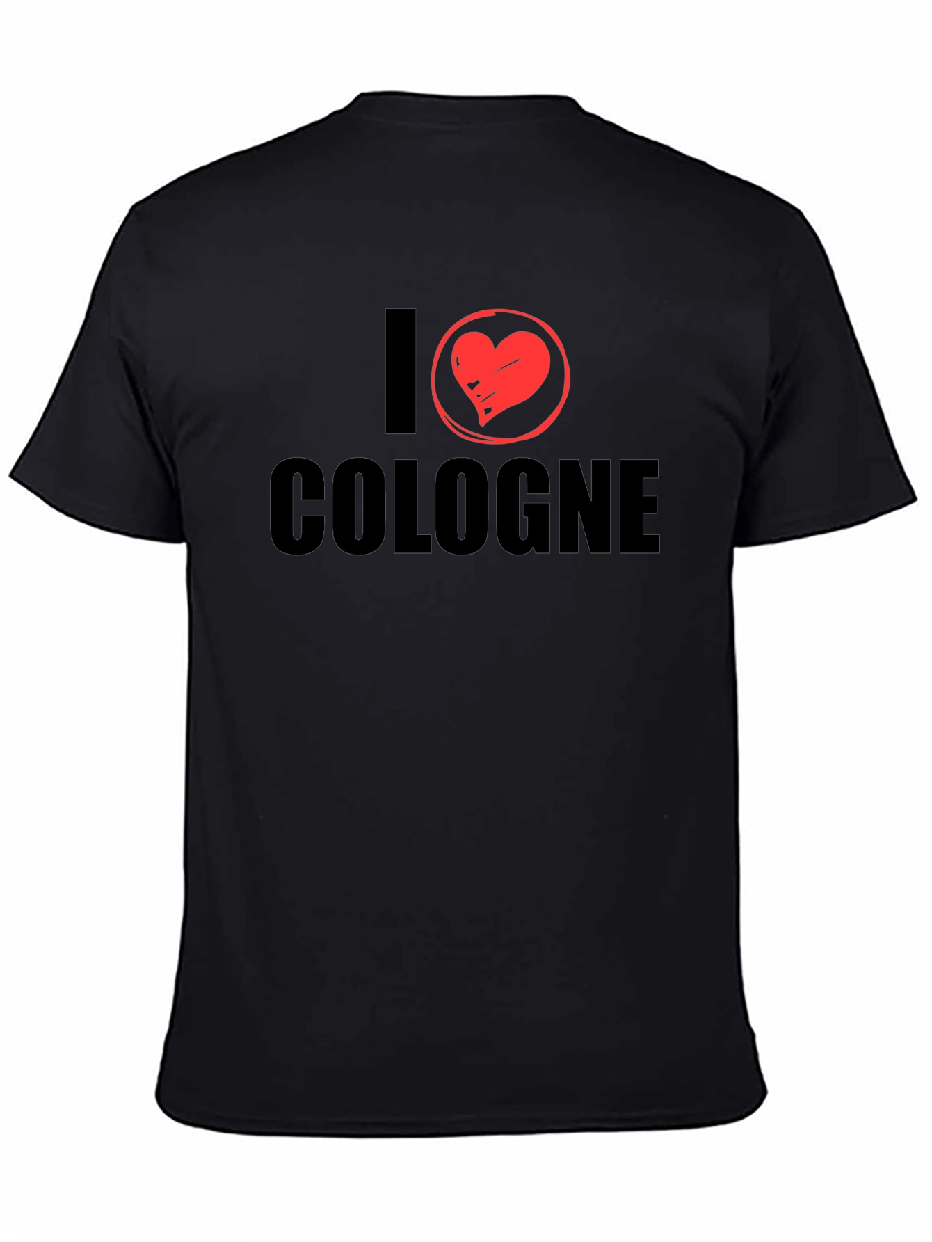 Black I Heart Cologne Black Graphic T-Shirt view 4