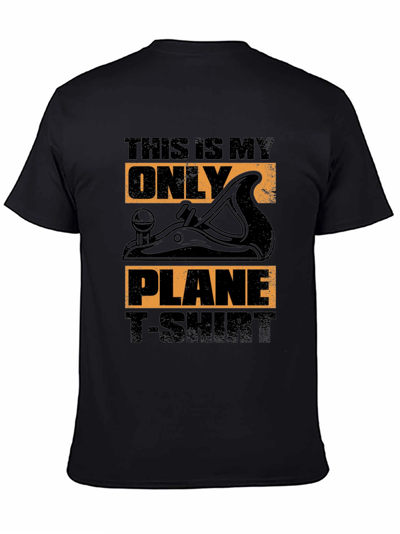 Black Funny Woodworking Plane T-Shirt view 4