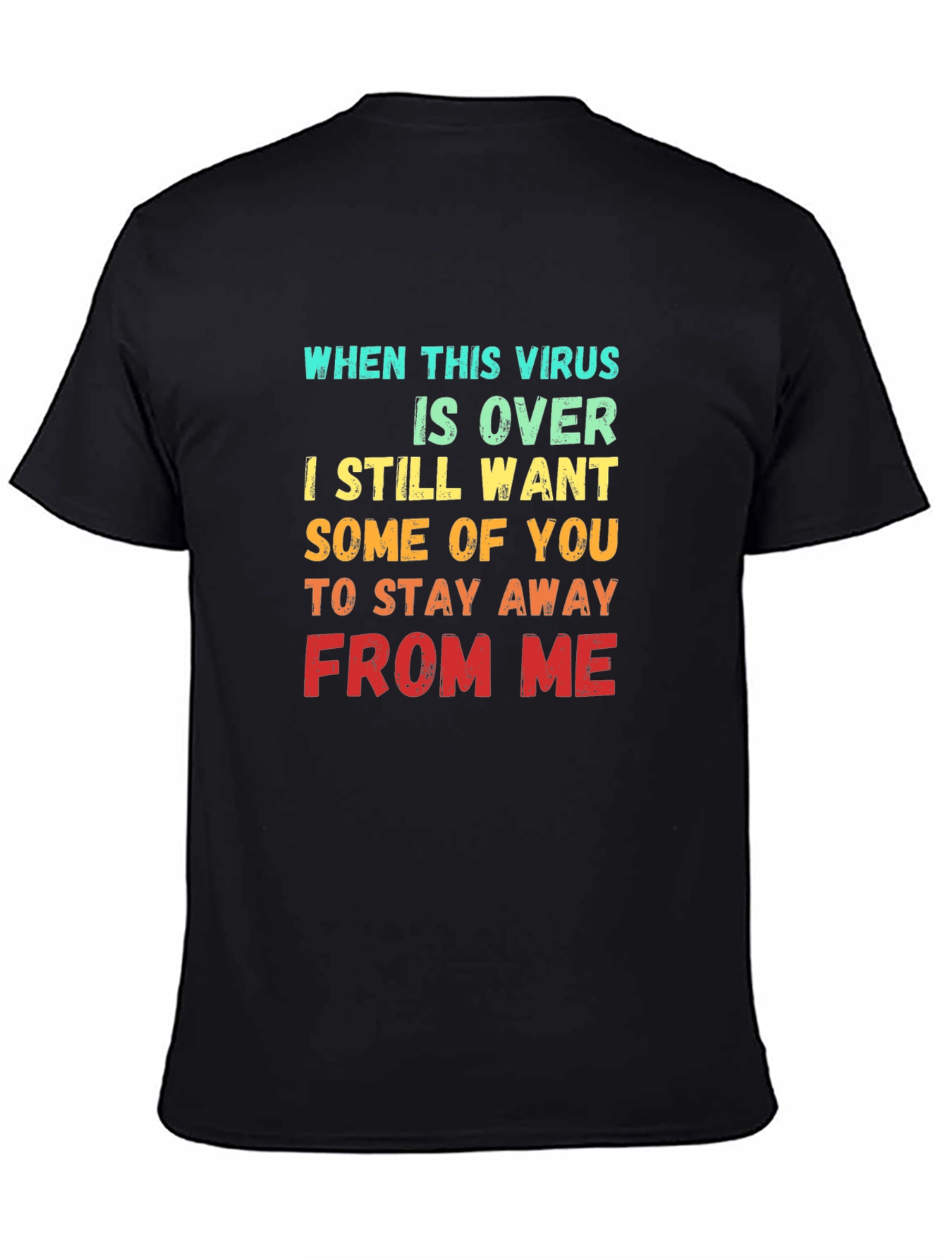 Black Funny Virus Slogan Graphic T-Shirt view 4