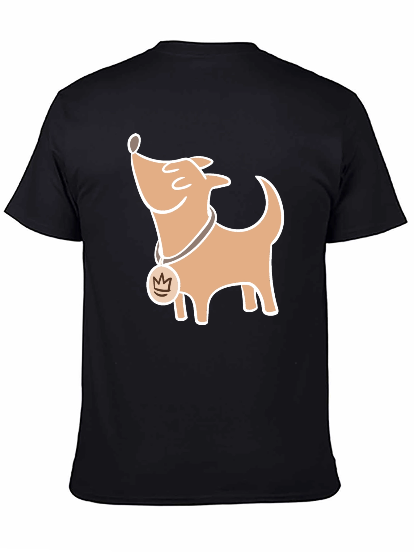 Black Cartoon Dog Graphic T-Shirt, Casual Style view 4